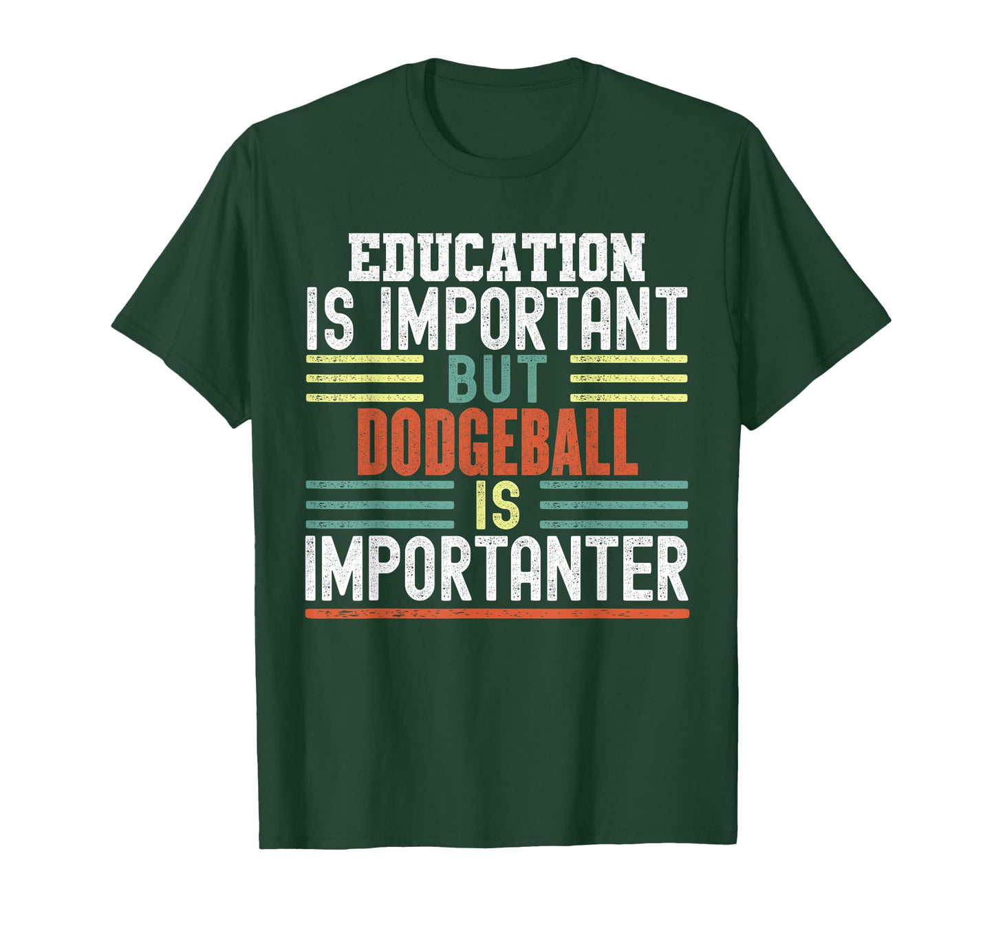 Dodgeball Funny Sayings Sarcastic Humor Gifts Kids Sports Enthusiasts Unisex-Kids Short Sleeve T-Shirt Black Small Education is Important but Dodgeball is Importanter Funny T-Shirt