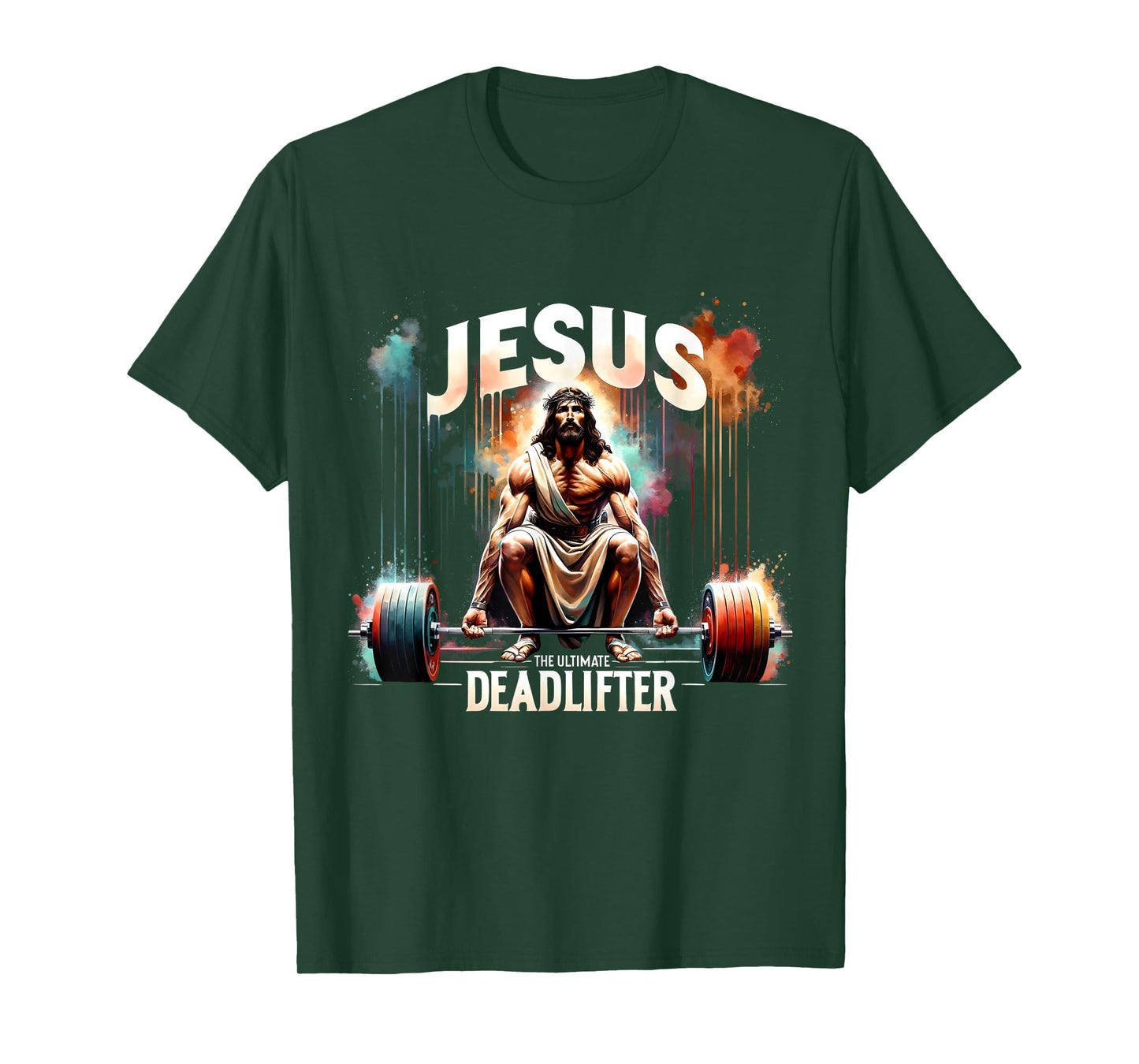 Jesus The Ultimate Deadlifter Retro Christian Jesus Workout T-Shirt