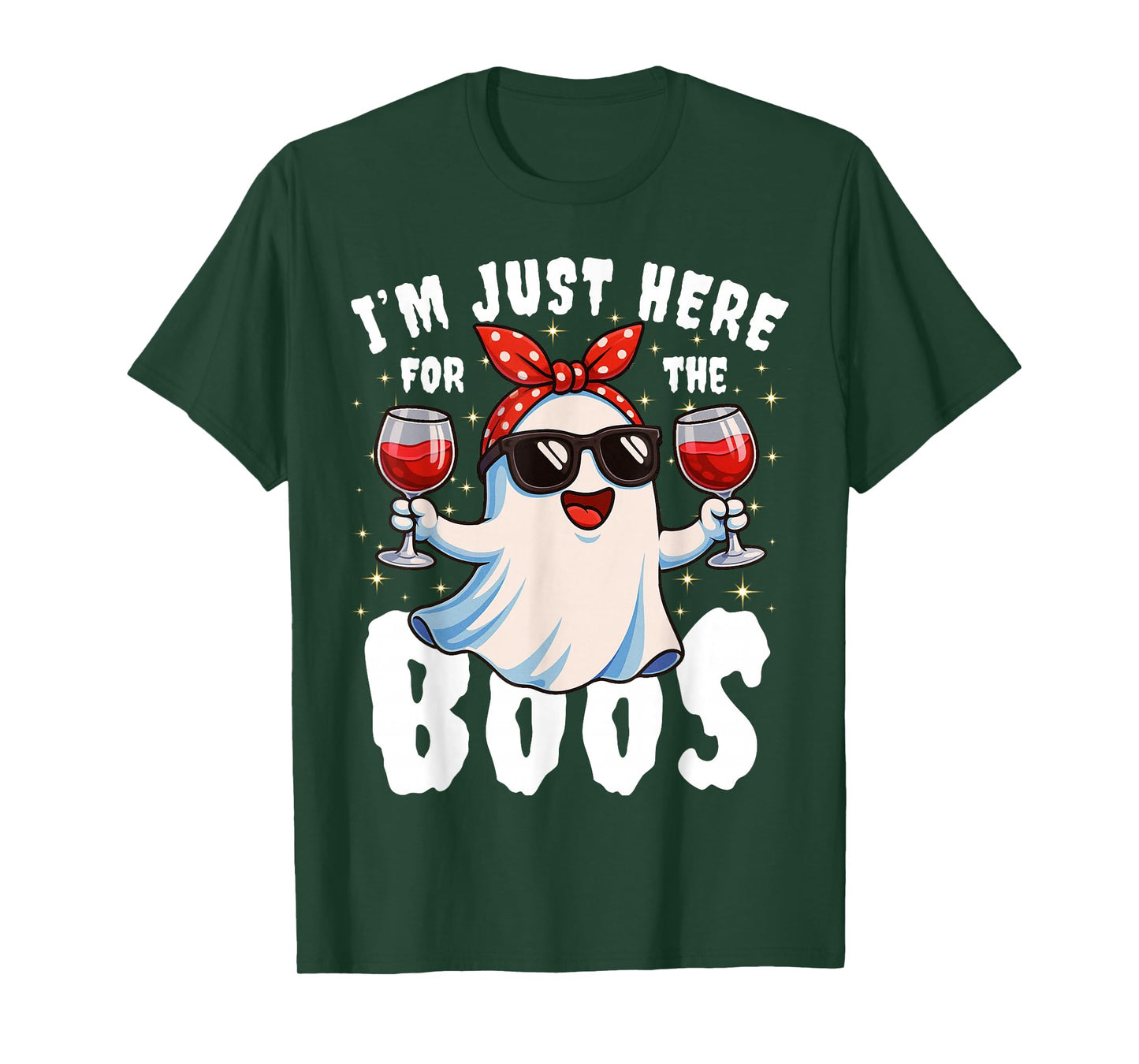 I'm Just Here for The Boos Halloween Women Ghost Cute Funny T-Shirt