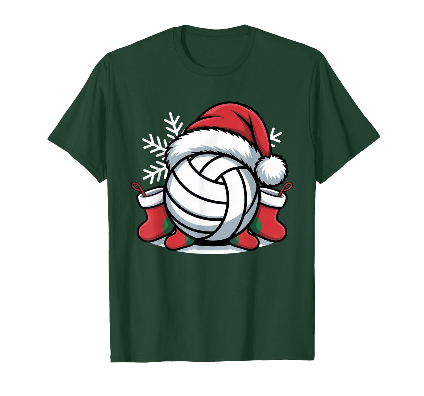 Festive Volleyball Santa Hat Fans Christmas Spirit T-Shirt