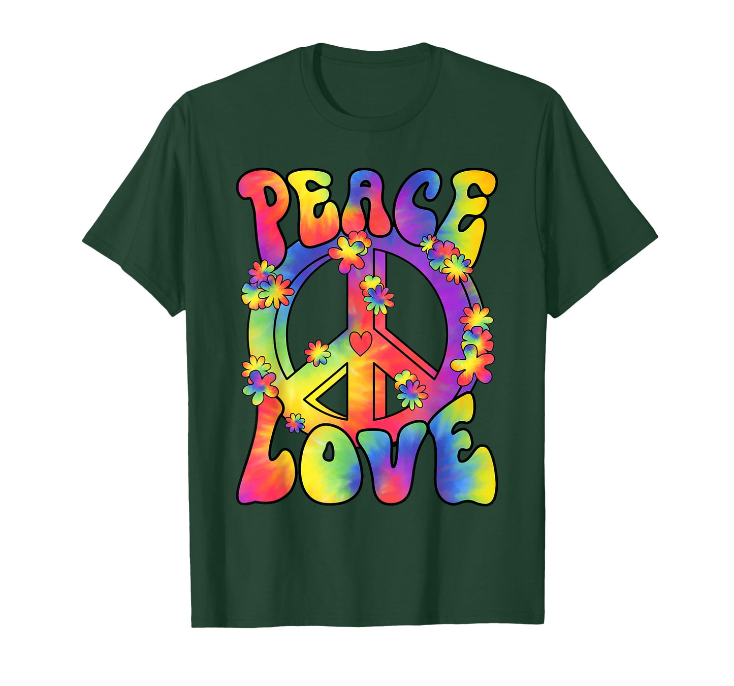 Hippy Costume Peace Love 60s 70s Outfit Retro Hippie Costume T-Shirt