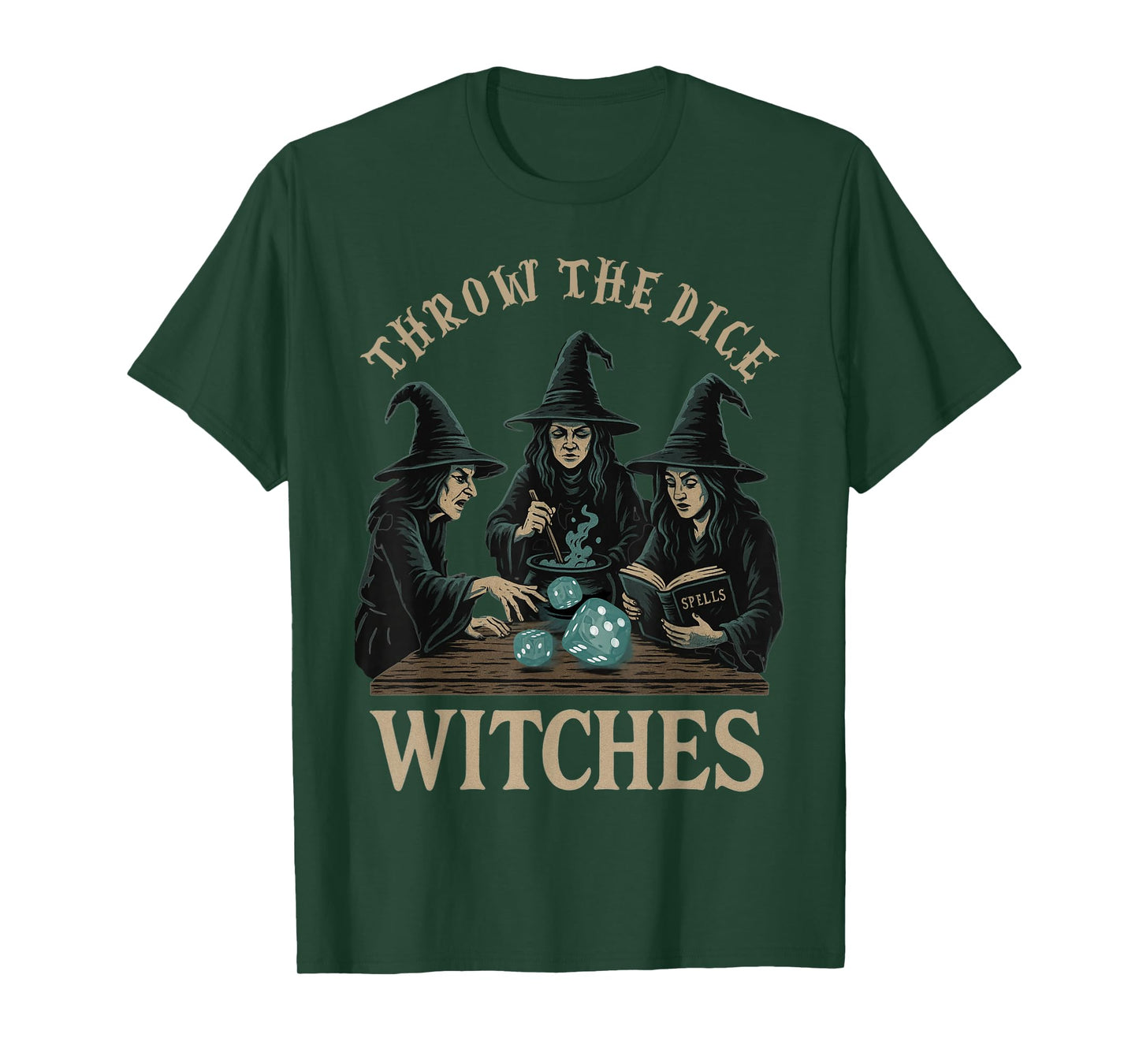 Throw The Dice Witches for Women Bunco Halloween Party T-Shirt