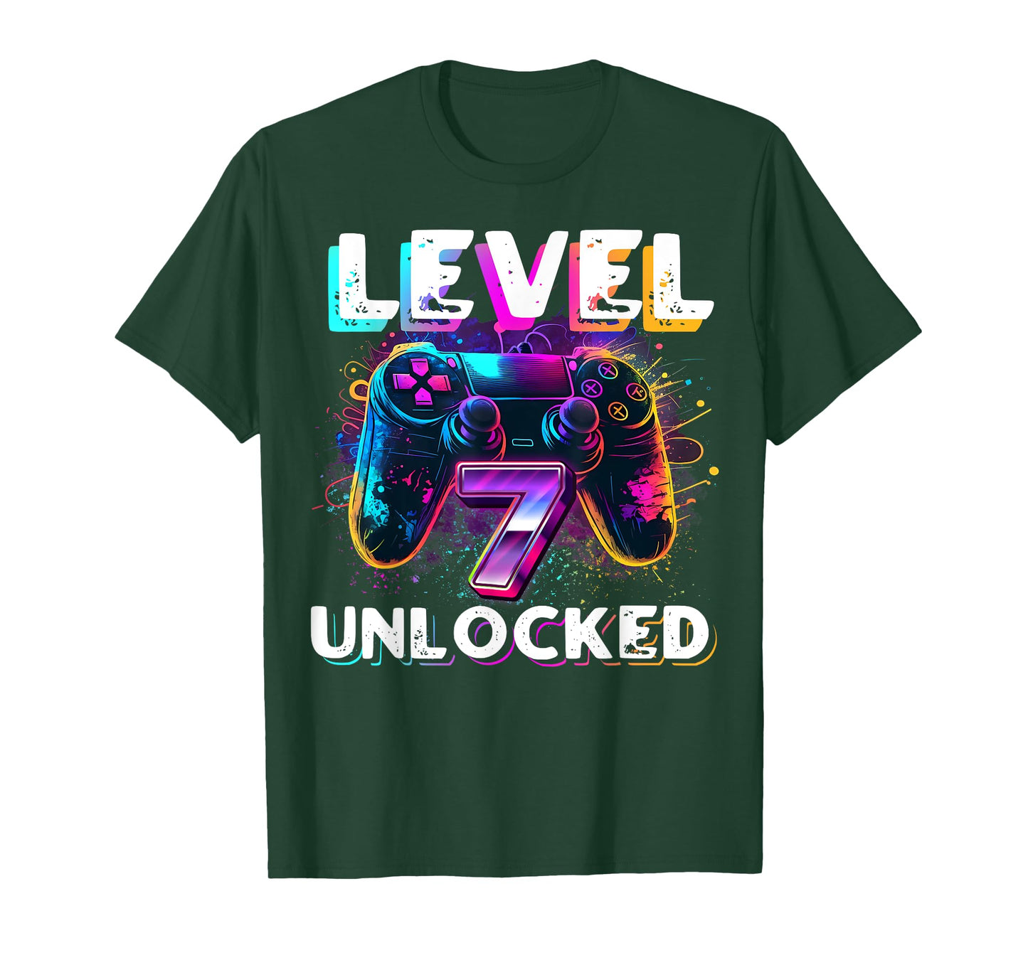 Level 7 Unlocked Shirt Funny Video Gamer 7th Birthday Gift T-Shirt