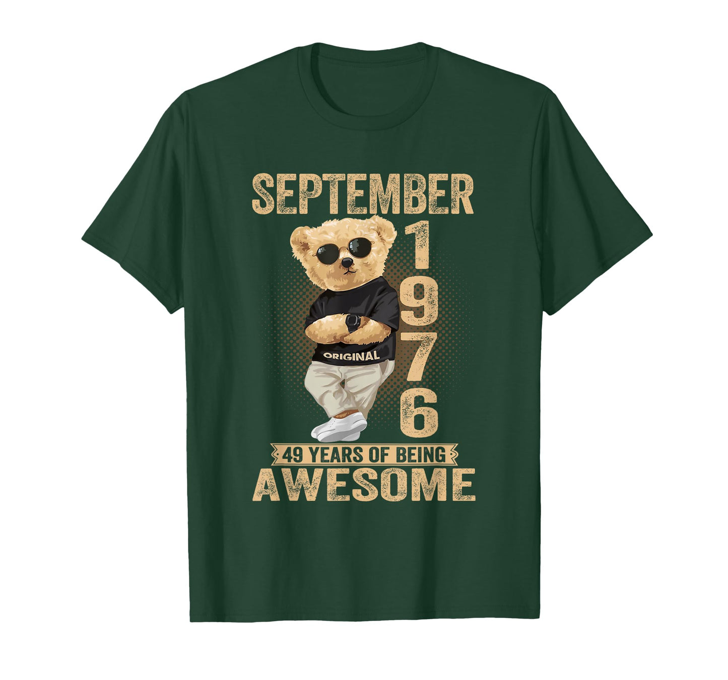 September 49th Birthday Men Women 1976 Awesome Teddy Bear T-Shirt