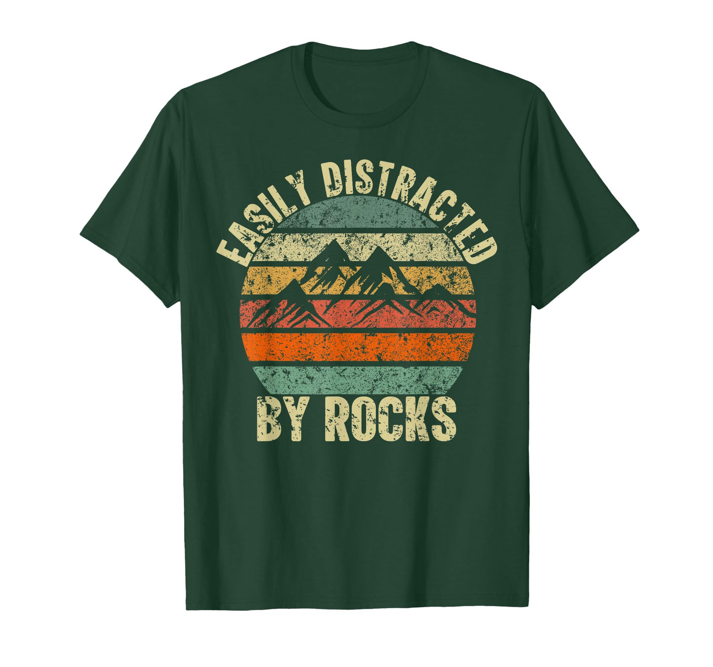 Easily Distracted By Rocks Collector Lover Geologist Vintage T-Shirt