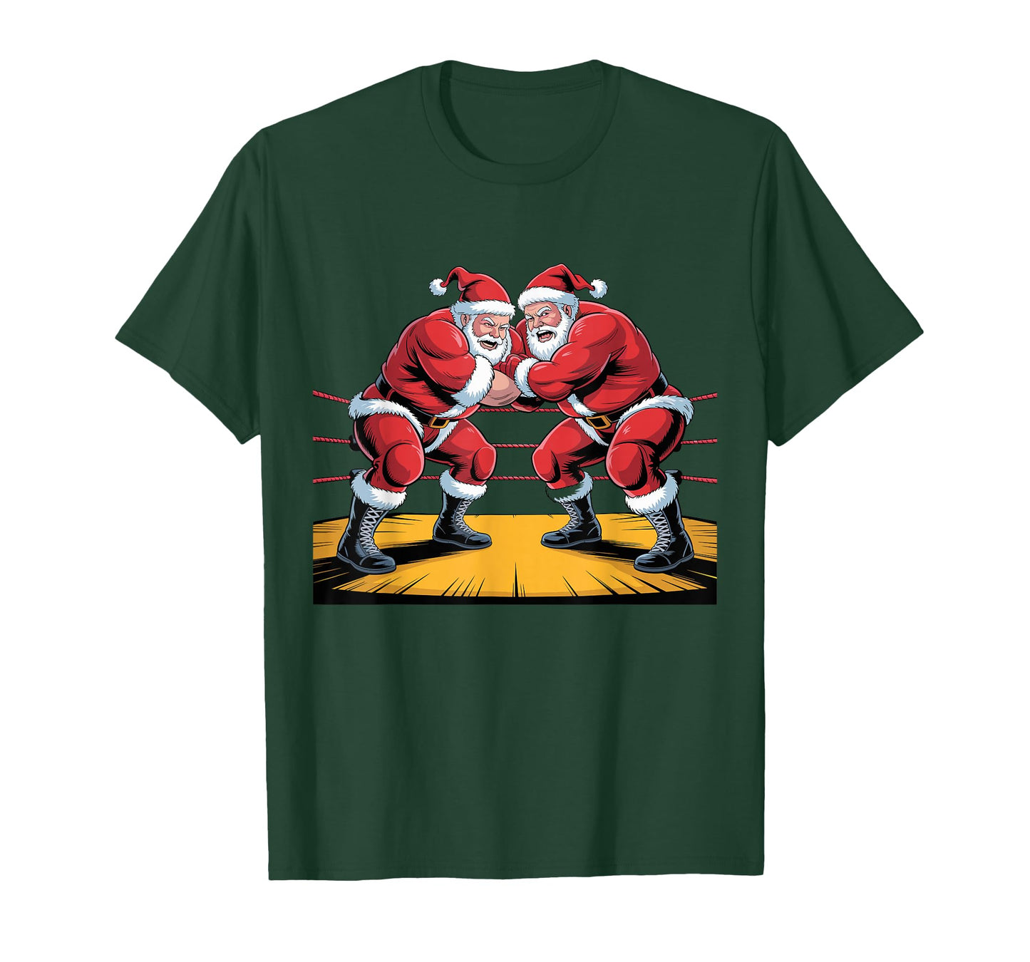 Santa Wrestling Lover Funny Wrestler Xmas Christmas Pajama T-Shirt