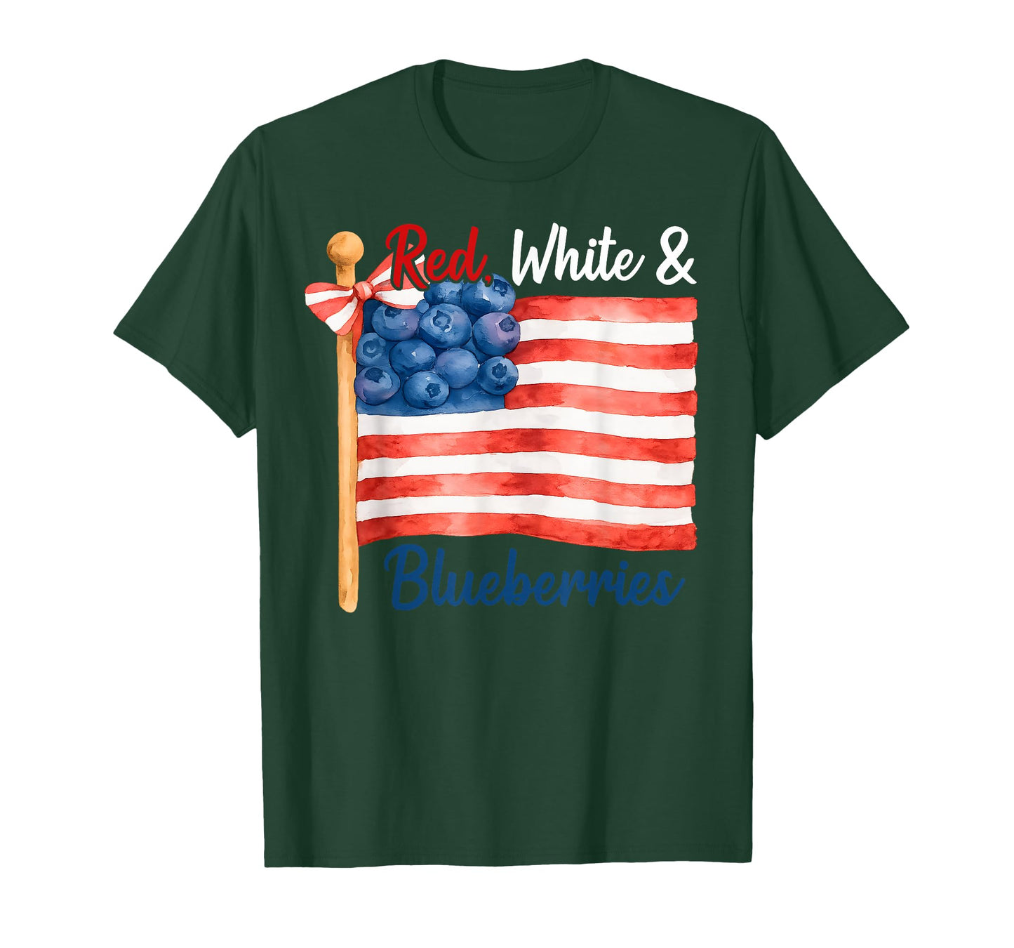 Red, White and Blueberries Patriot Freedom American Flag T-Shirt