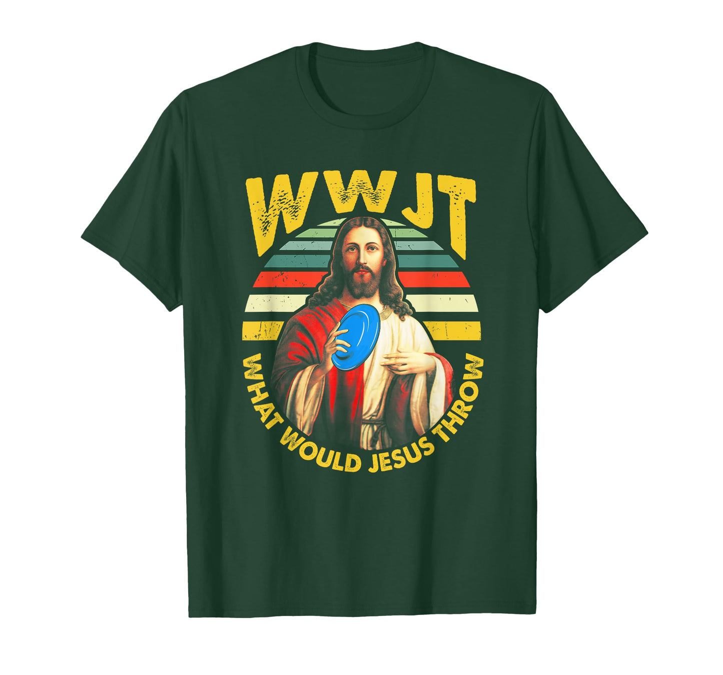 Disc Golf What Would Jesus Throw Frisbee Golf WWJT Christian T-Shirt