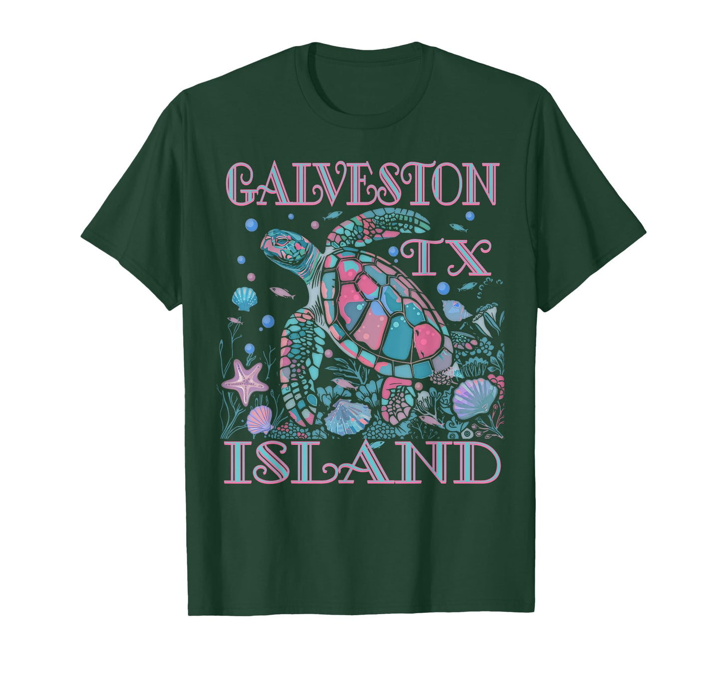 GALVESTON ISLAND TX TURTLE LOVER COLORFUL BEACH SOUVENIR T-Shirt