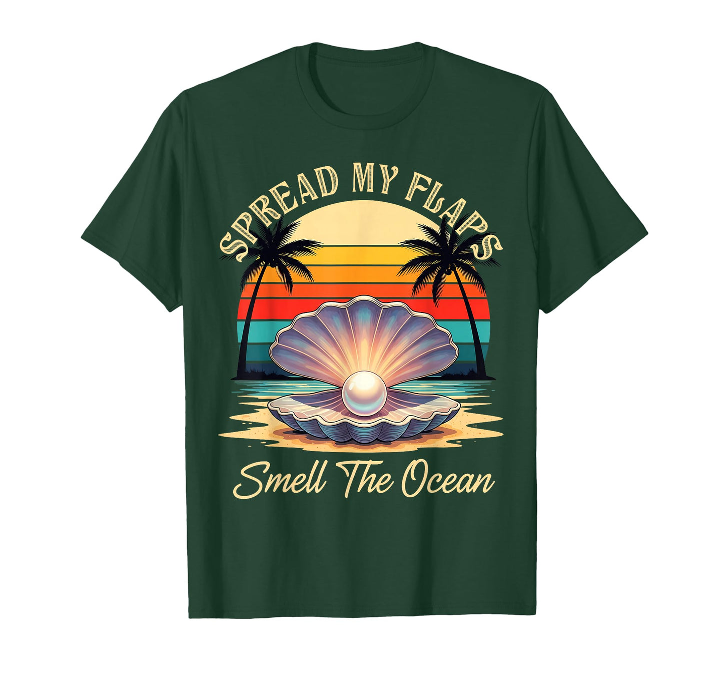 Spread My Flaps Smell The Ocean Vintage Gag Ocean Seashell T-Shirt