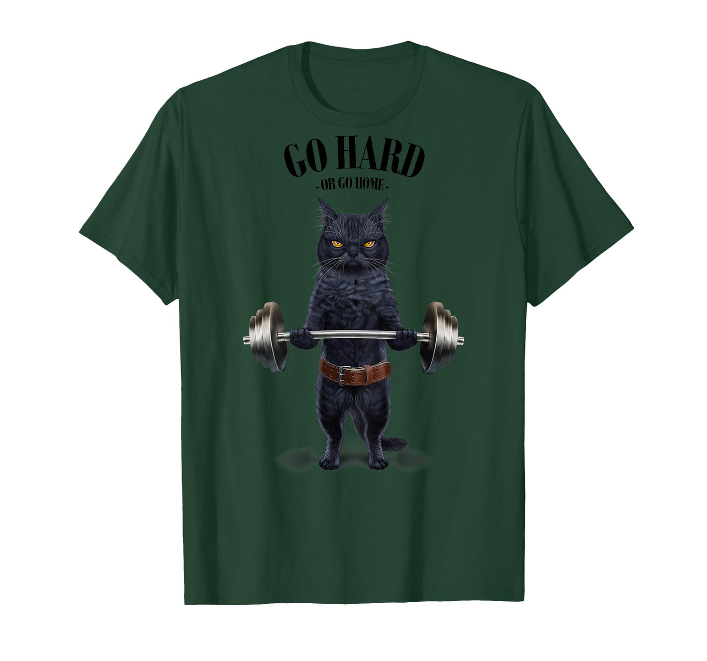 Black Cat Weightlifting in Fitness Gym Men Women Girls Kids T-Shirt