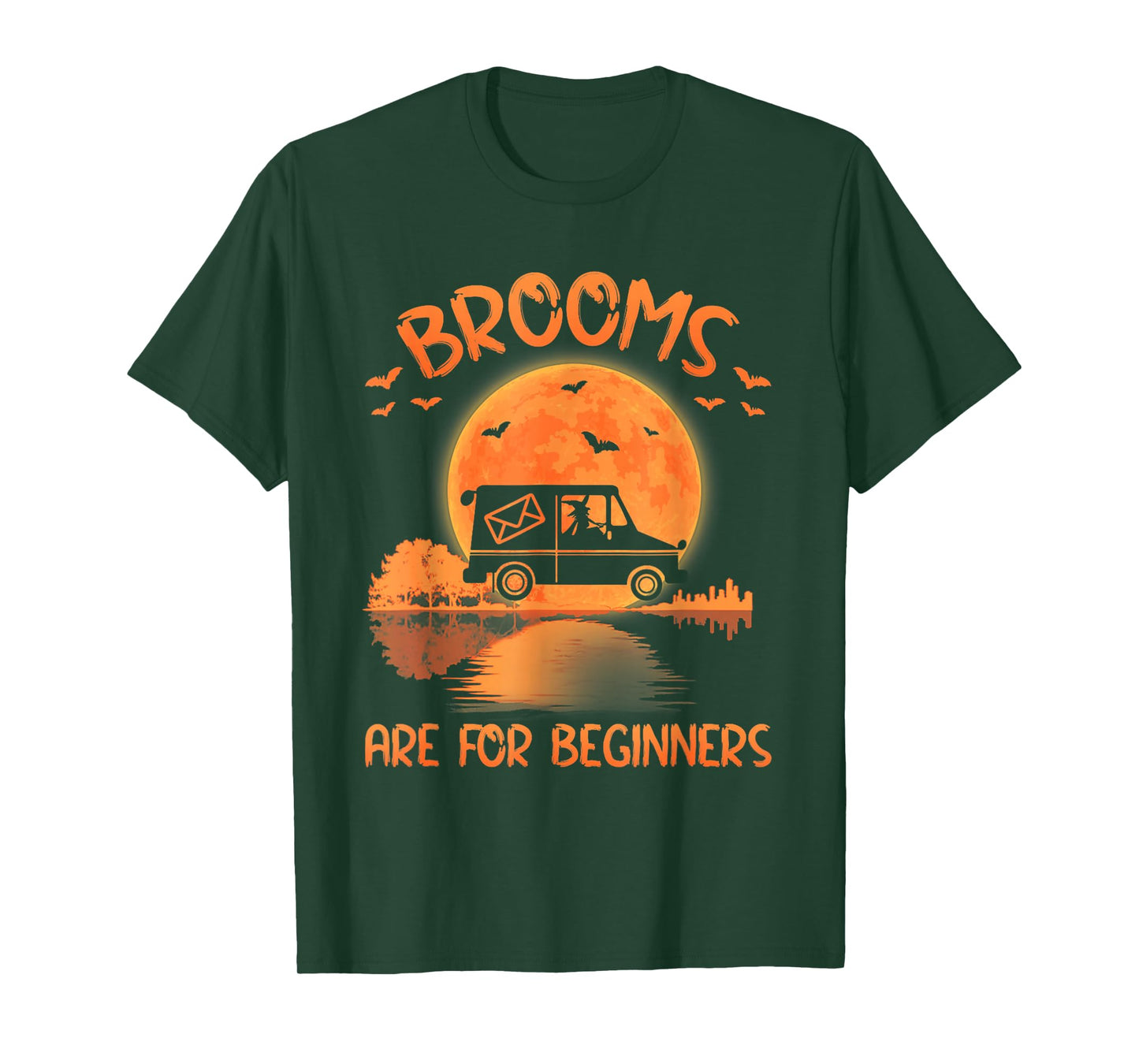 Brooms are for Beginners Postal Worker Witch Halloween T-Shirt