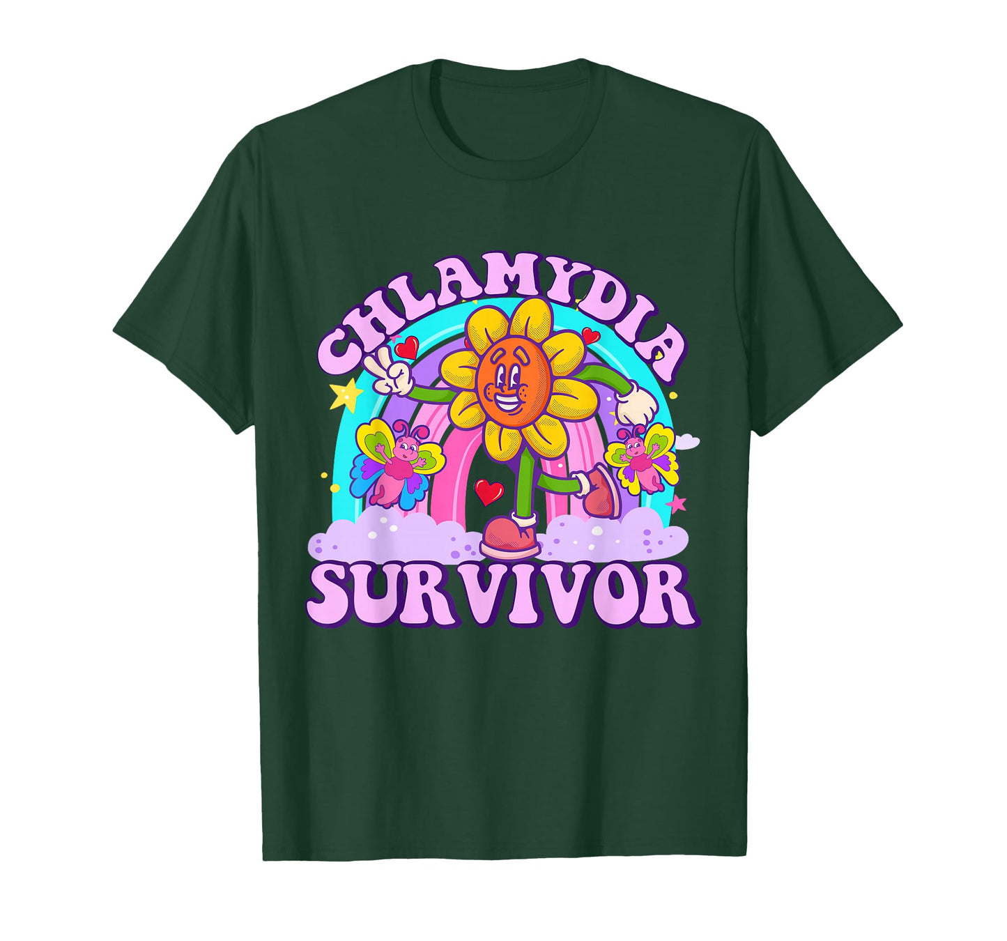 Chlamydia Survivor Funny Sarcastic Ironic Y2K Inappropriate T-Shirt