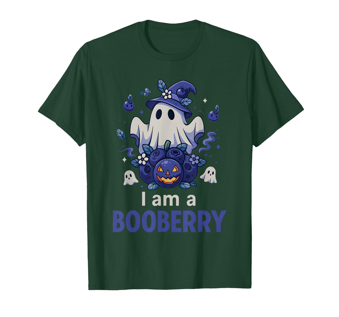 I Am a Booberry Funny Ghost Blueberry Halloween Pun T-Shirt