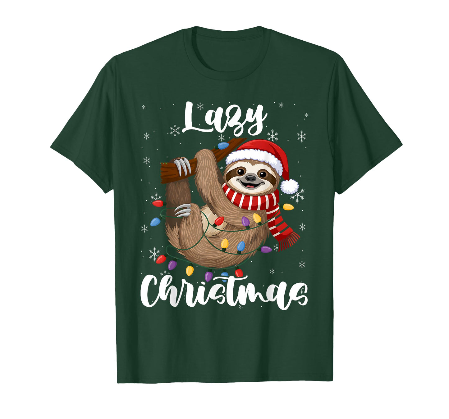 Merry Christmas Santa Sloth Slothmas Lazy T-Shirt
