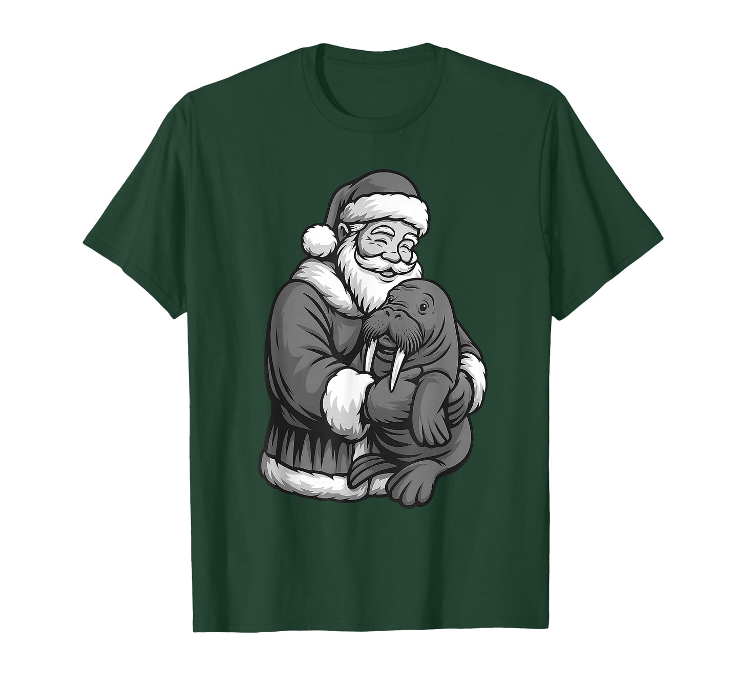 Walrus Santa Claus Christmas Animal Lover T-Shirt