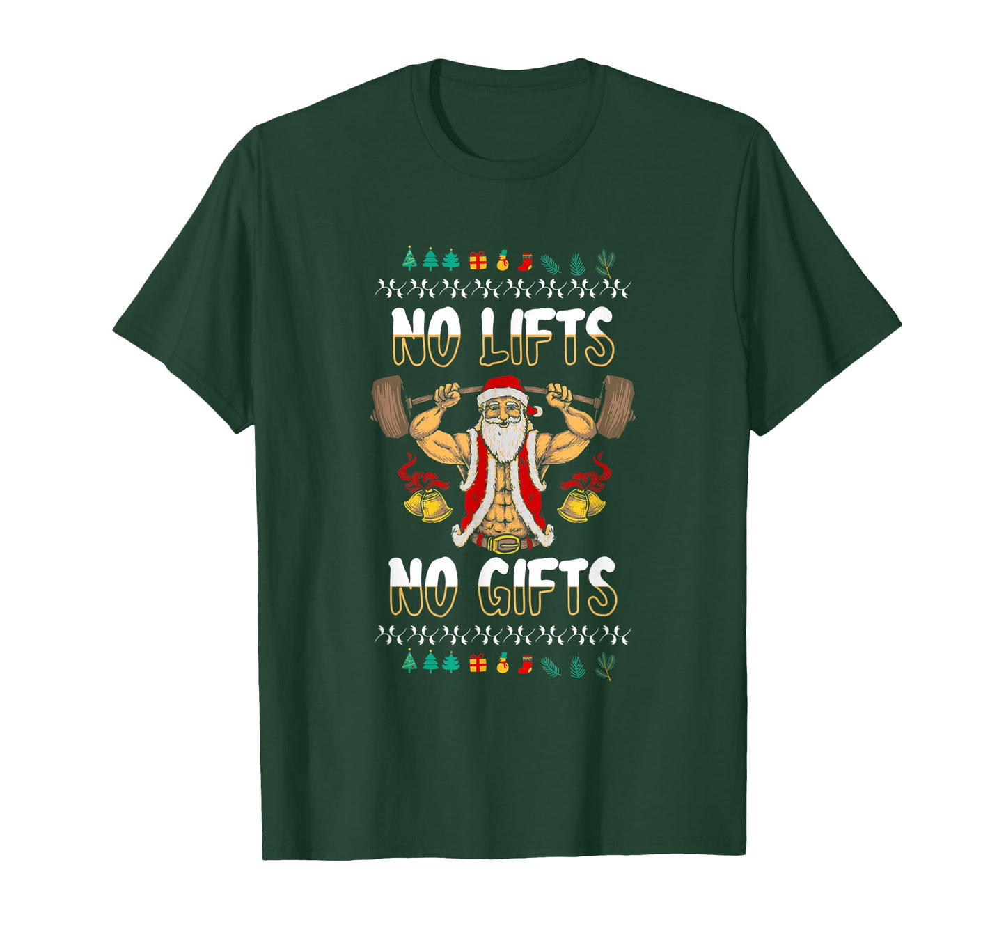 Ugly Christmas Gym Santa Powerlifting T-Shirt