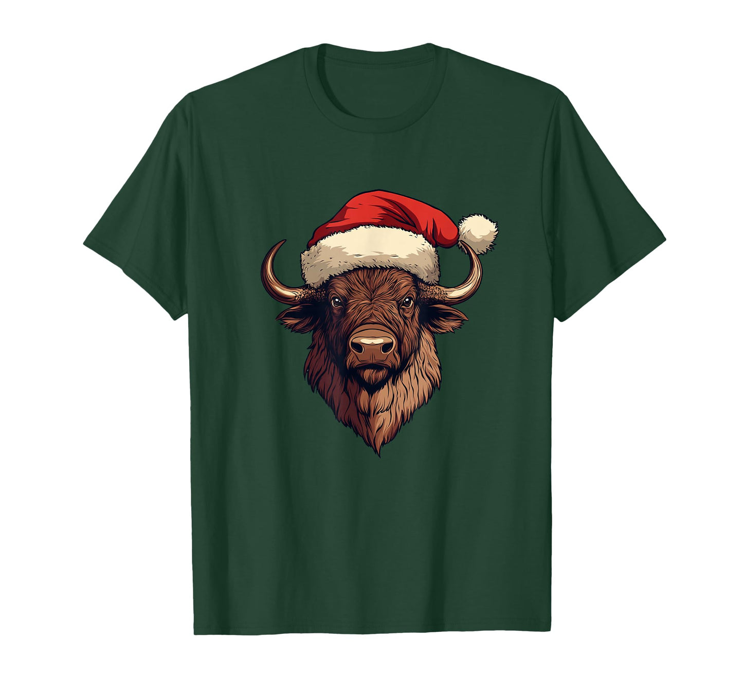 Buffalo Joy with This Santa Hat Emblem T-Shirt