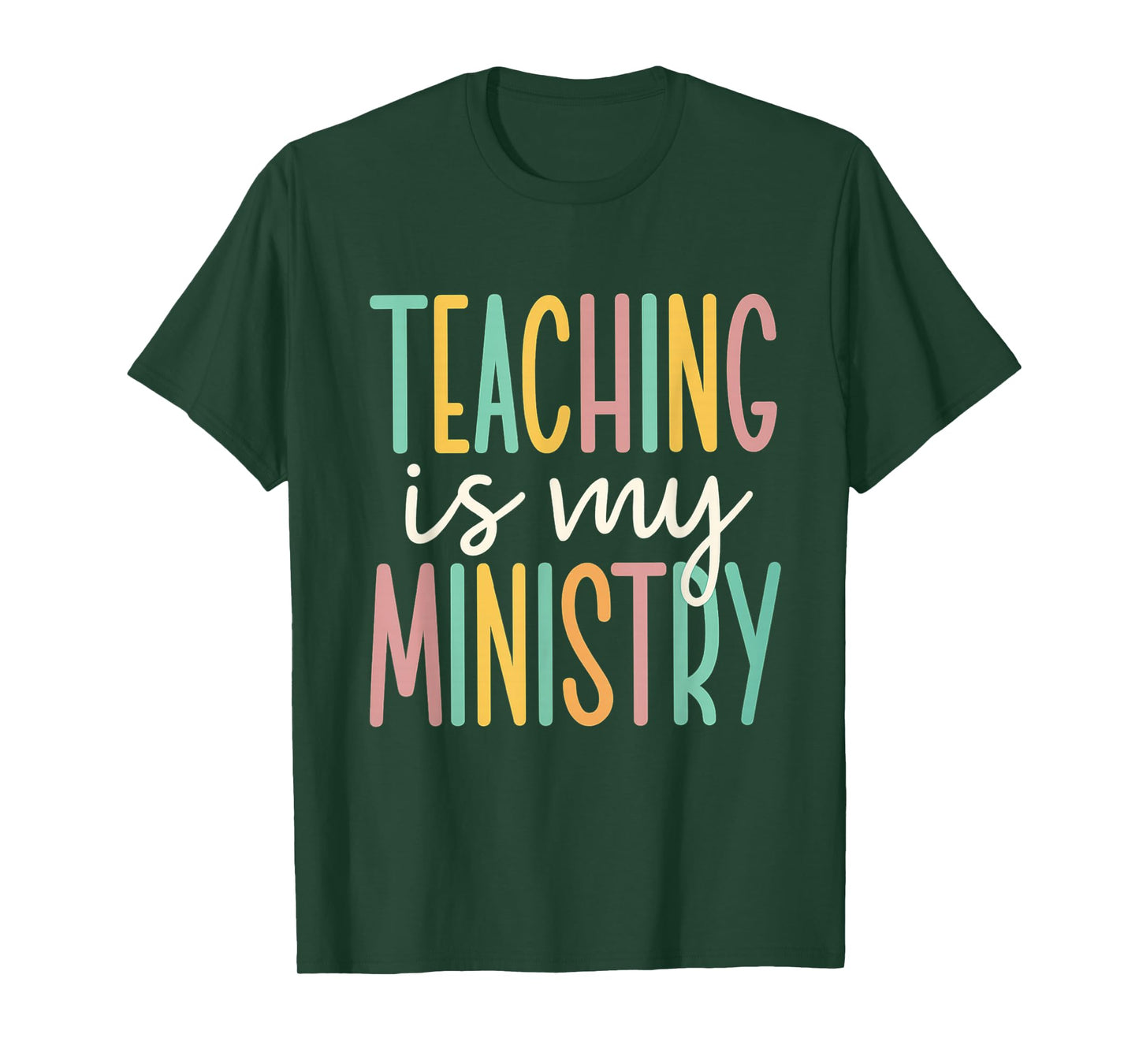Teaching is My Ministry Flower Jesus Christian Teacher T-Shirt