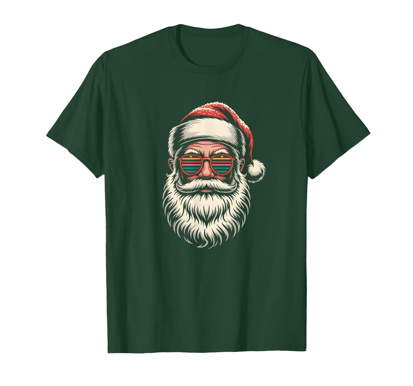 Santa Face Retro Sunglasses Christmas Xmas Men Women Kids T-Shirt