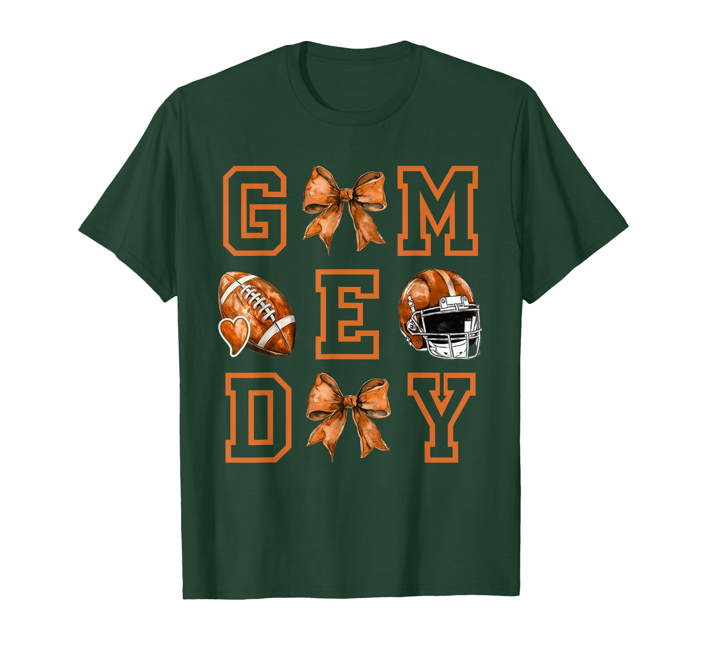 Autumn Coquette Bow Game Day American Football Player Coach T-Shirt