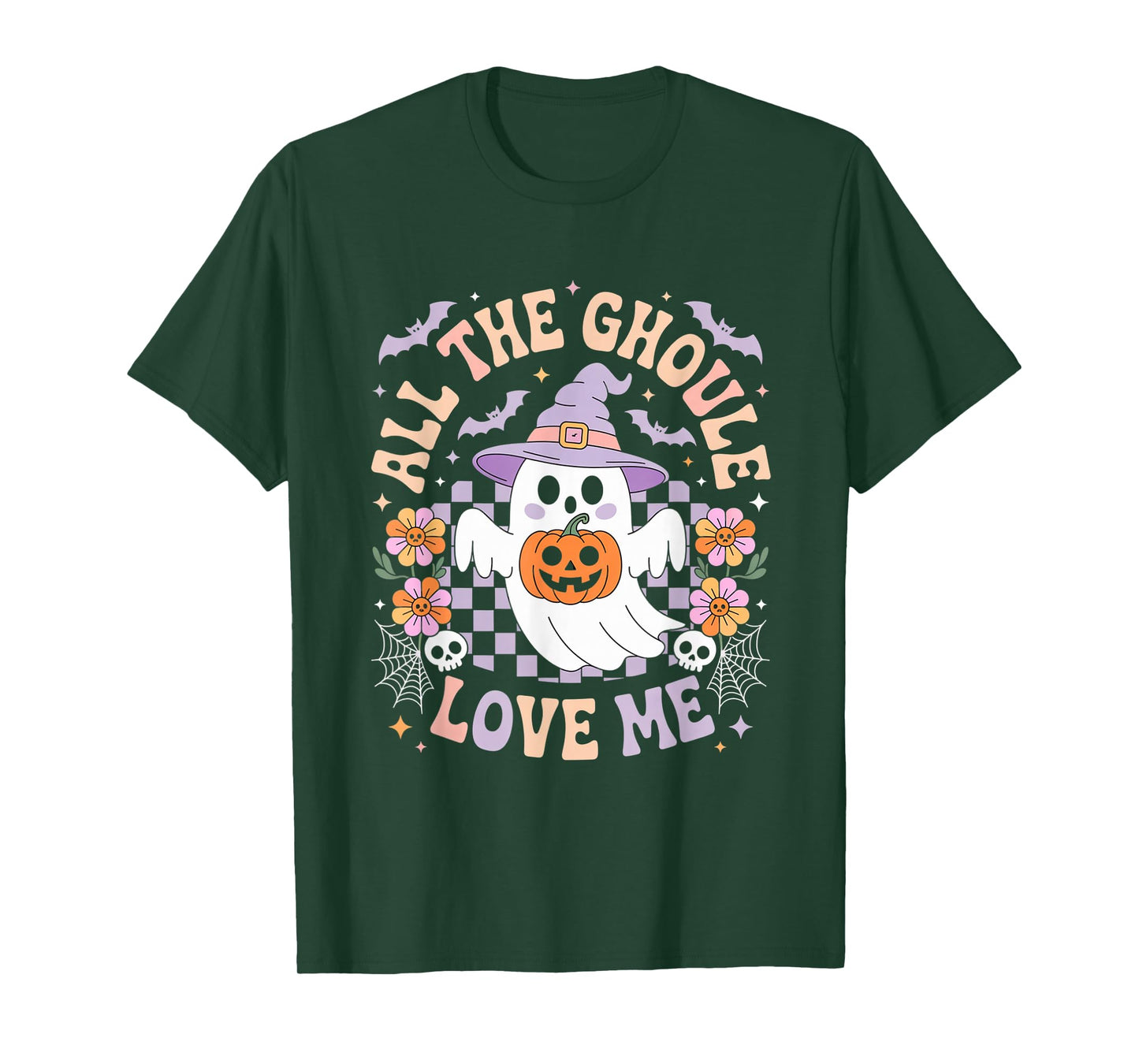 All The Ghouls Love Me Boys Funny Halloween Ghost Kids T-Shirt