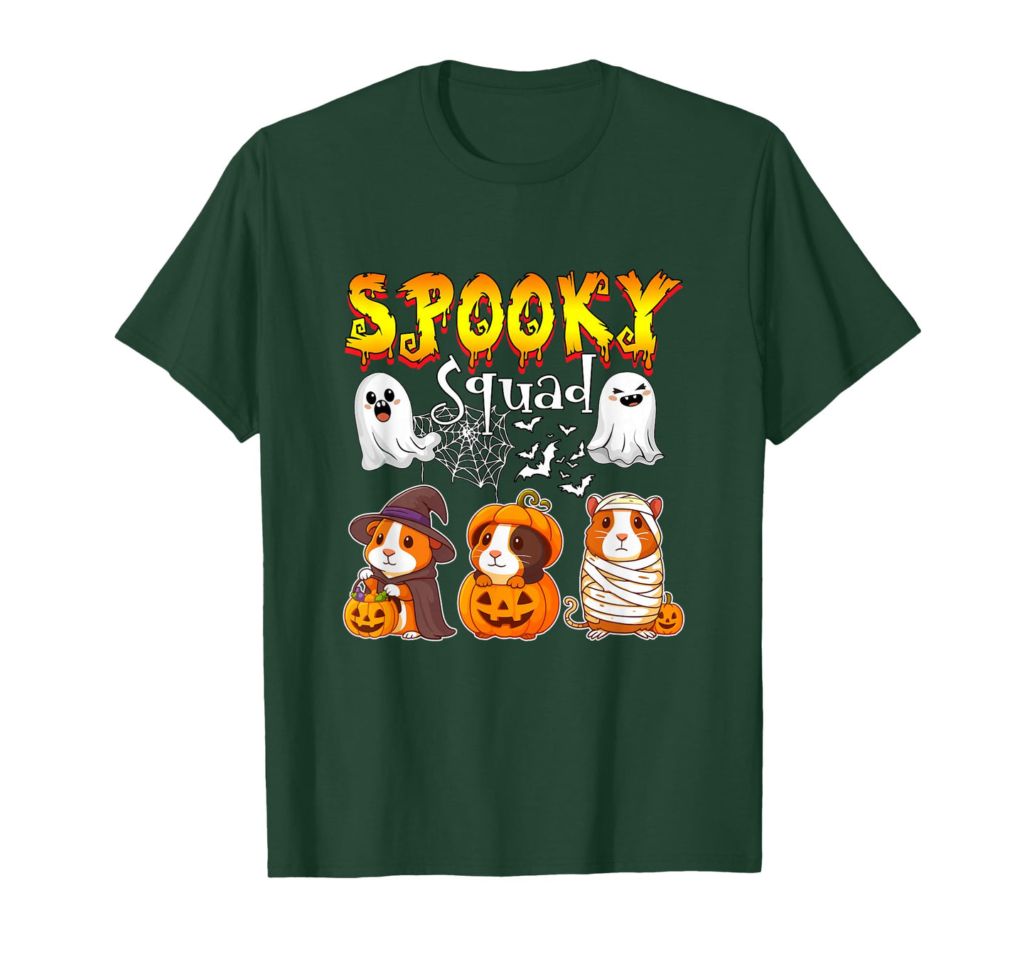 Spooky Halloween Squad Three Cute Guinea Pigs Cosplay Witch T-Shirt