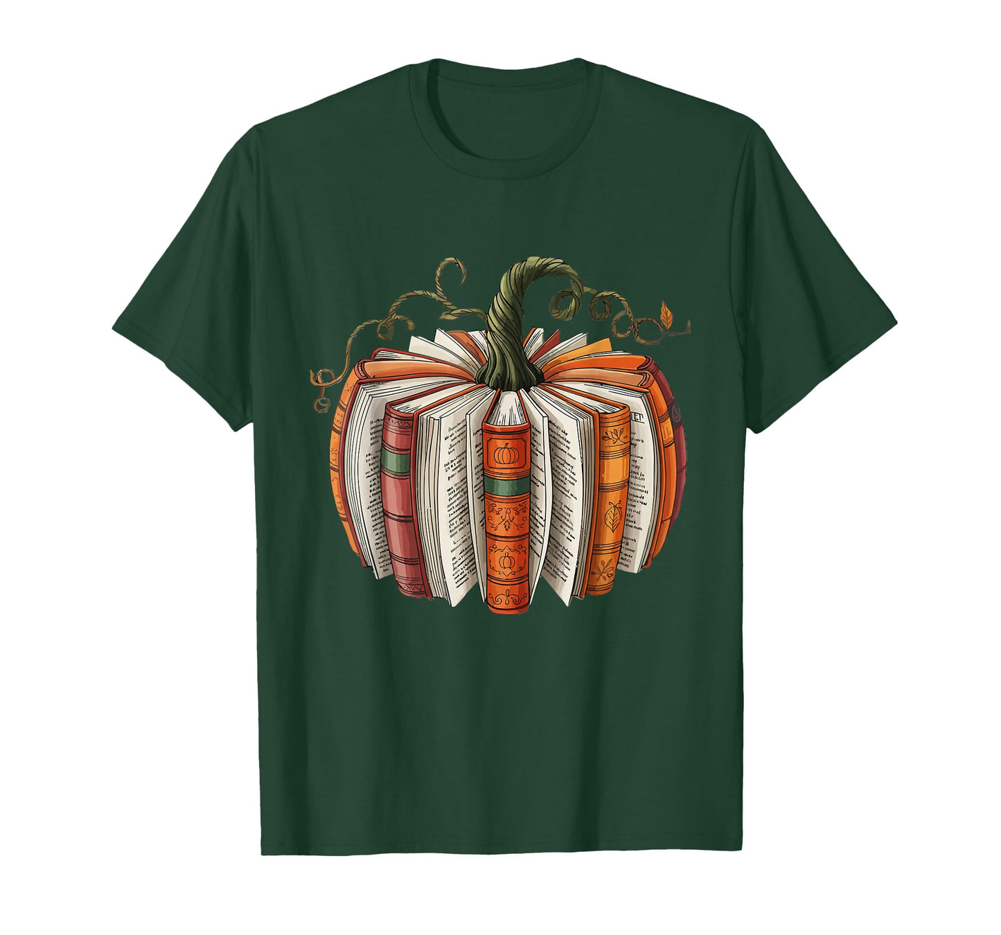 Vintage Book Pumpkin Autumn Fall Librarians Bookworm Teacher T-Shirt