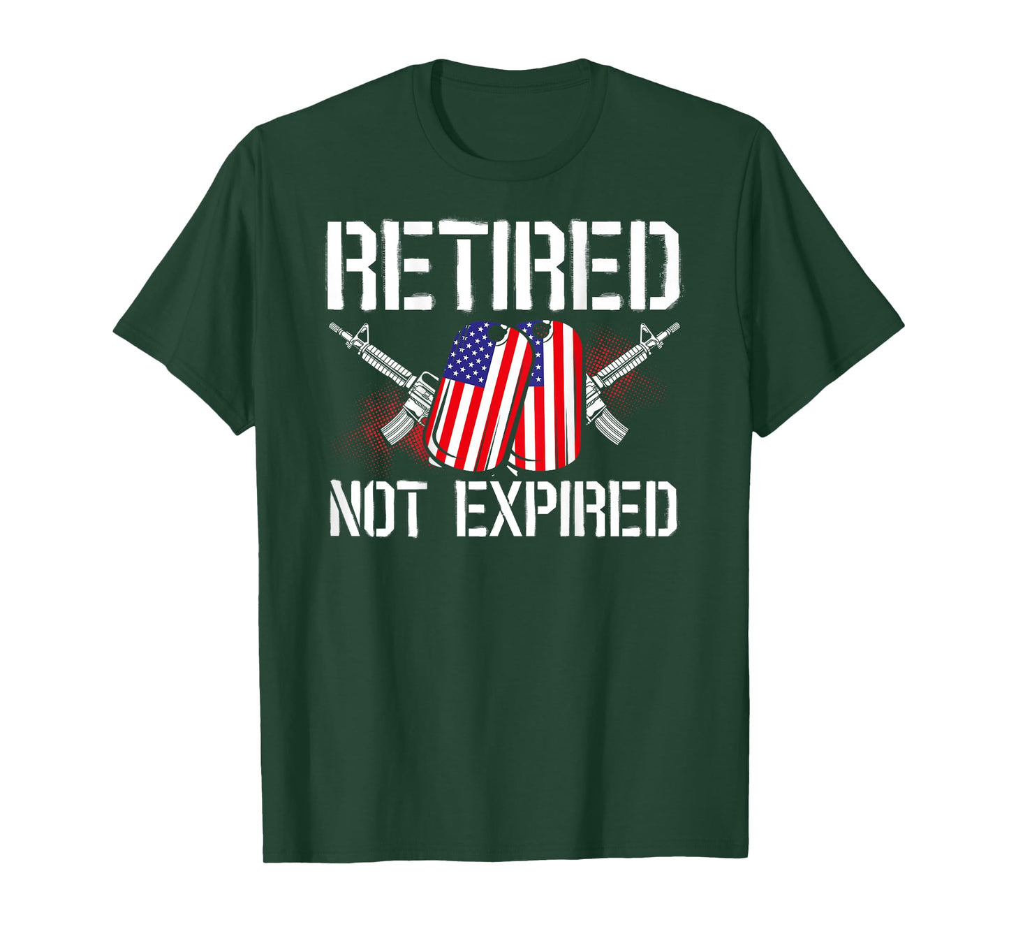 Retired Not Expired Veteran Back Print T-Shirt