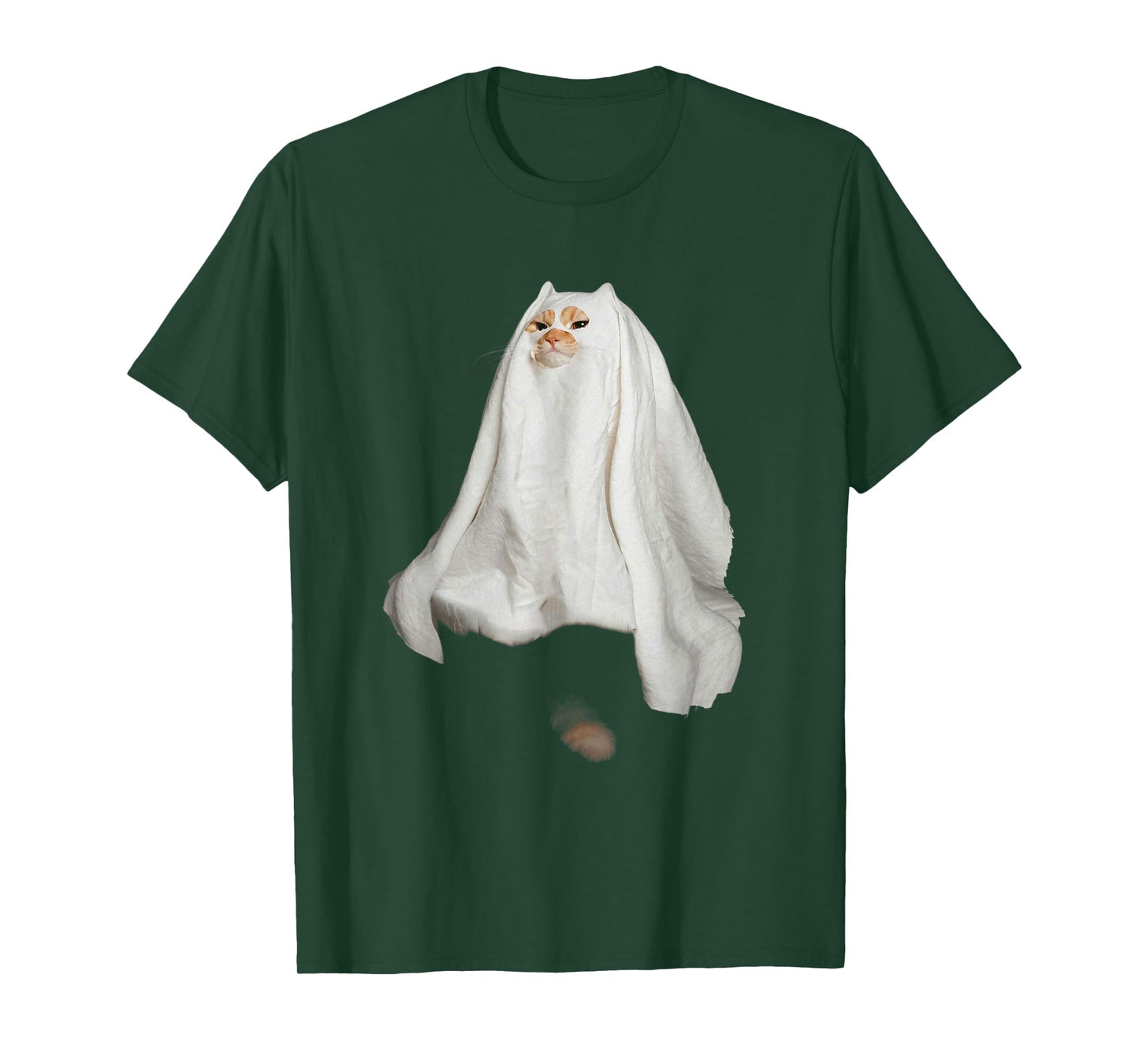 Ghost Cat Meme Funny Halloween Men Women Kids T-Shirt
