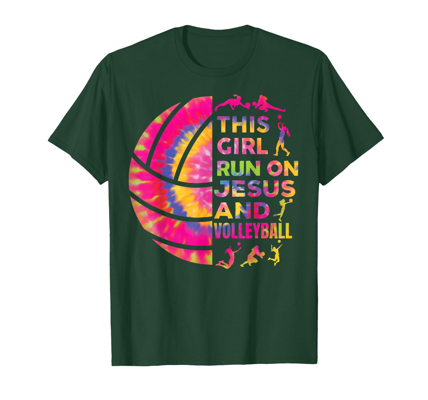 Women Volleyball Teen Girl Runs On Jesus And Volleyball T-Shirt