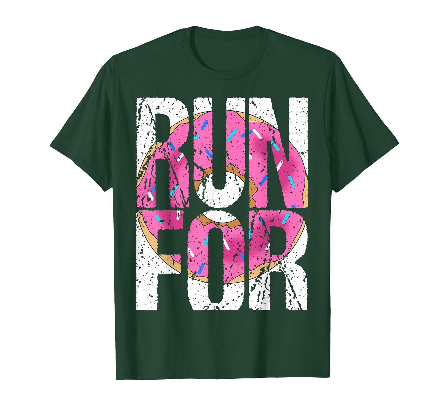 Funny Marathon Run Donut Running Workout Fitness Sport Gift T-Shirt