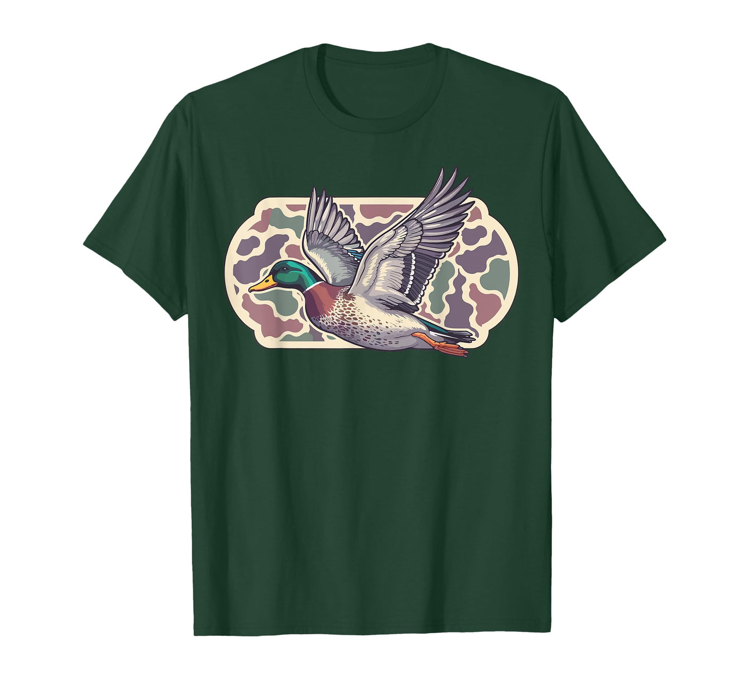 Camo Patriotic Mallard Duck Camouflage Flying Duck Hunting T-Shirt
