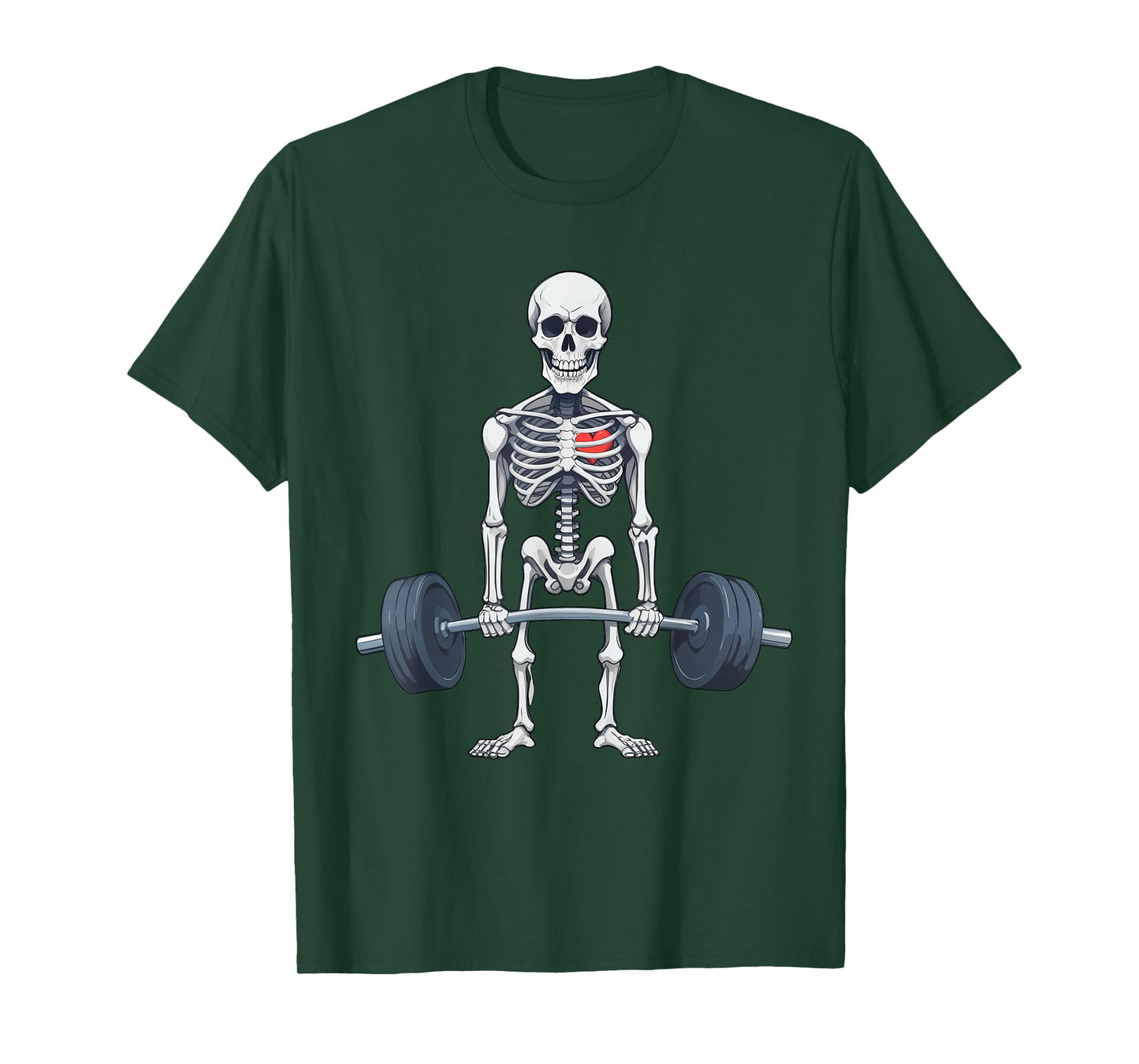Halloween Skeleton Deadlift Funny Fitness Weightlifting Gym T-Shirt