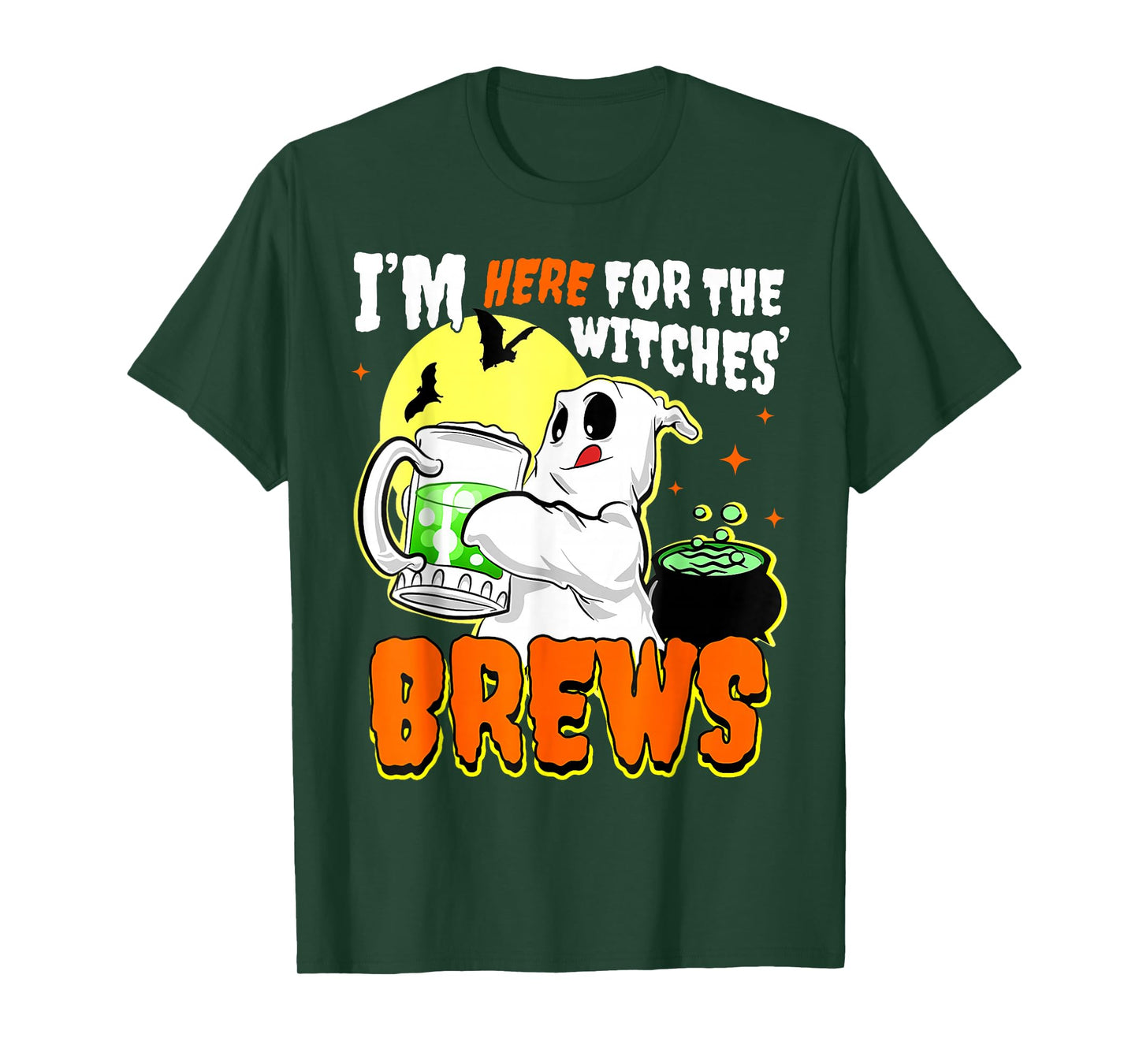 I’m Just Here for Witches’ Brews Funny Ghost Halloween T-Shirt