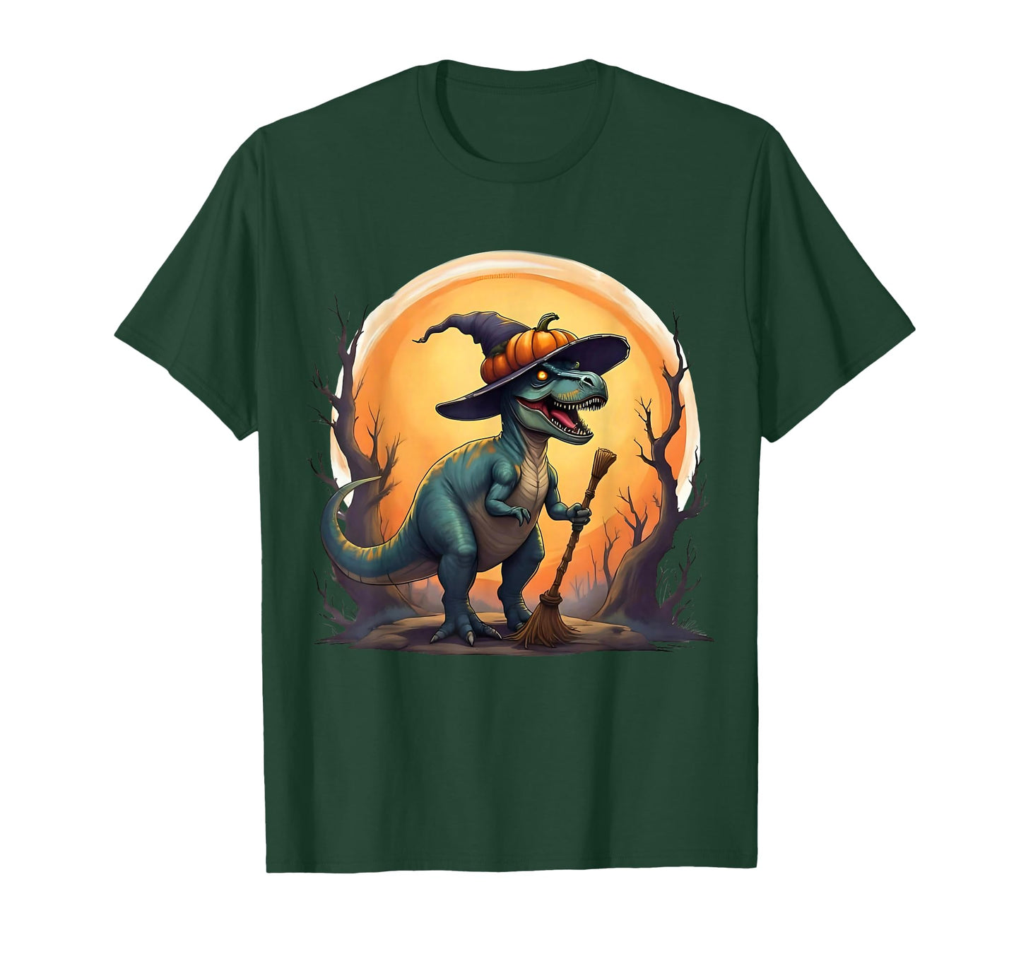 Cute Dinosaur Witch Pumpkins Halloween Family Matching Boys T-Shirt