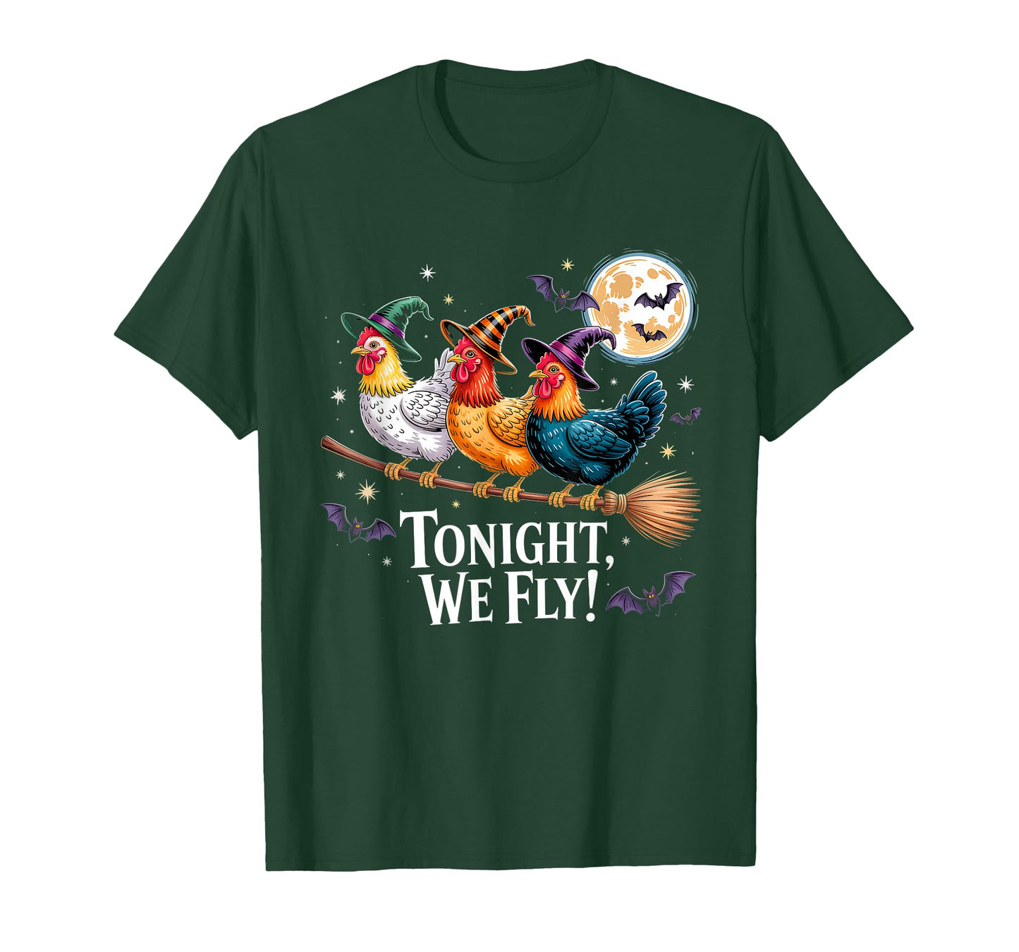 Tonight We Fly Funny Chicken Spooky Season Farm Halloween T-Shirt