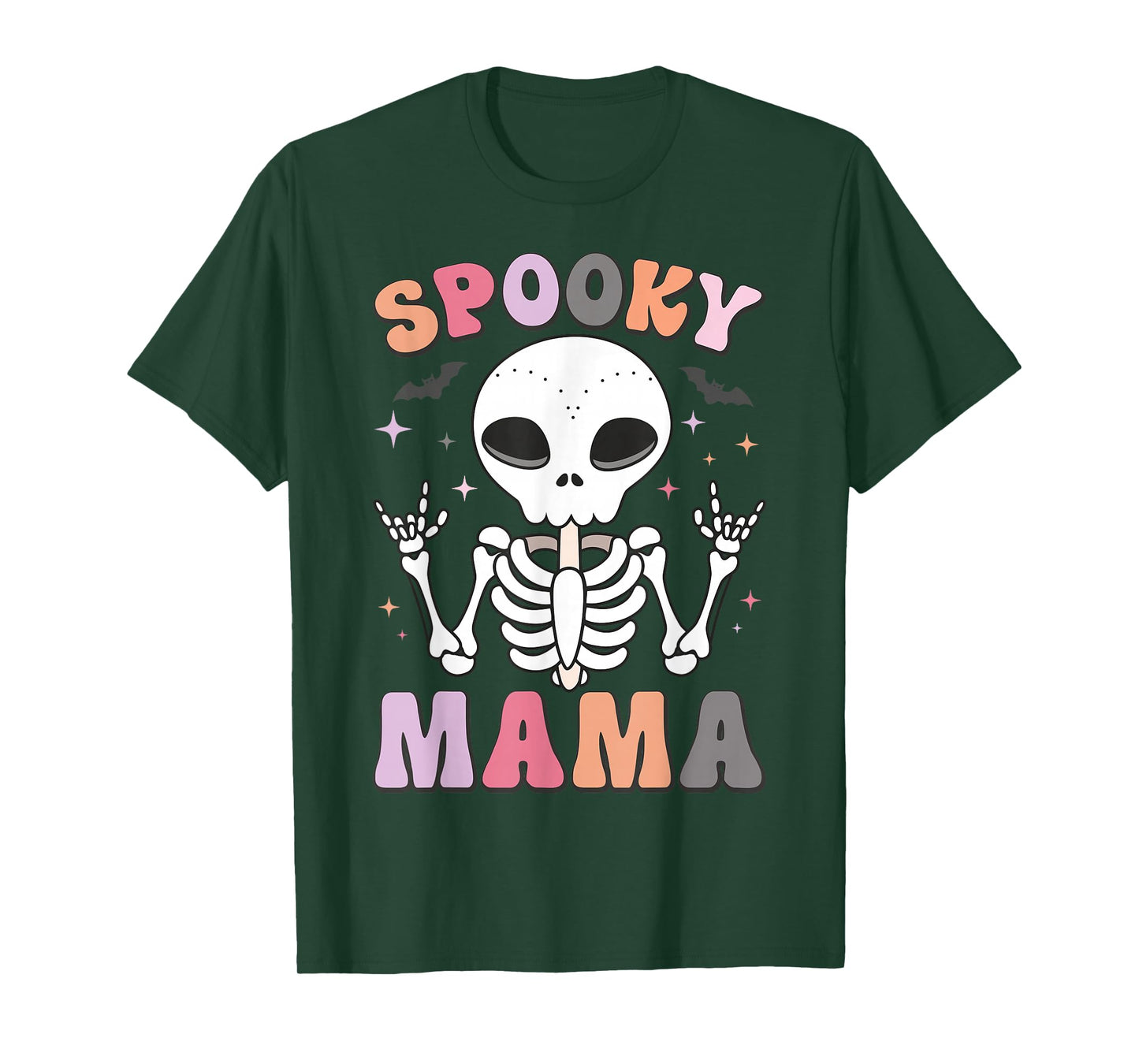 Spooky Mama Groovy Vintage Ghost Halloween Mom Mother T-Shirt