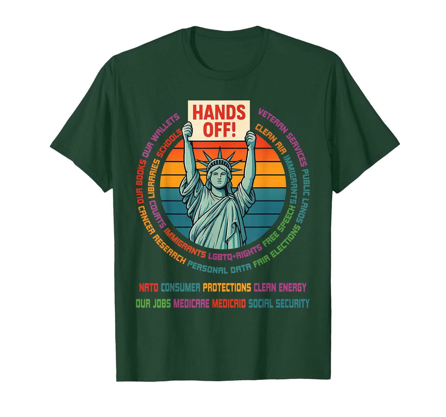 Resist Resistance USA Statue of Liberty Hands Off Protest T-Shirt