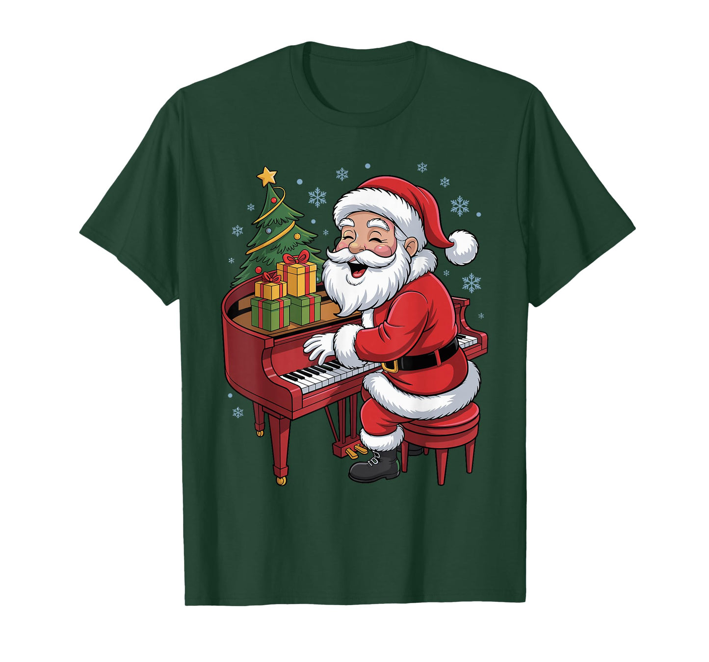 Funny Santa Christmas Design Piano Holiday Xmas Pajama T-Shirt