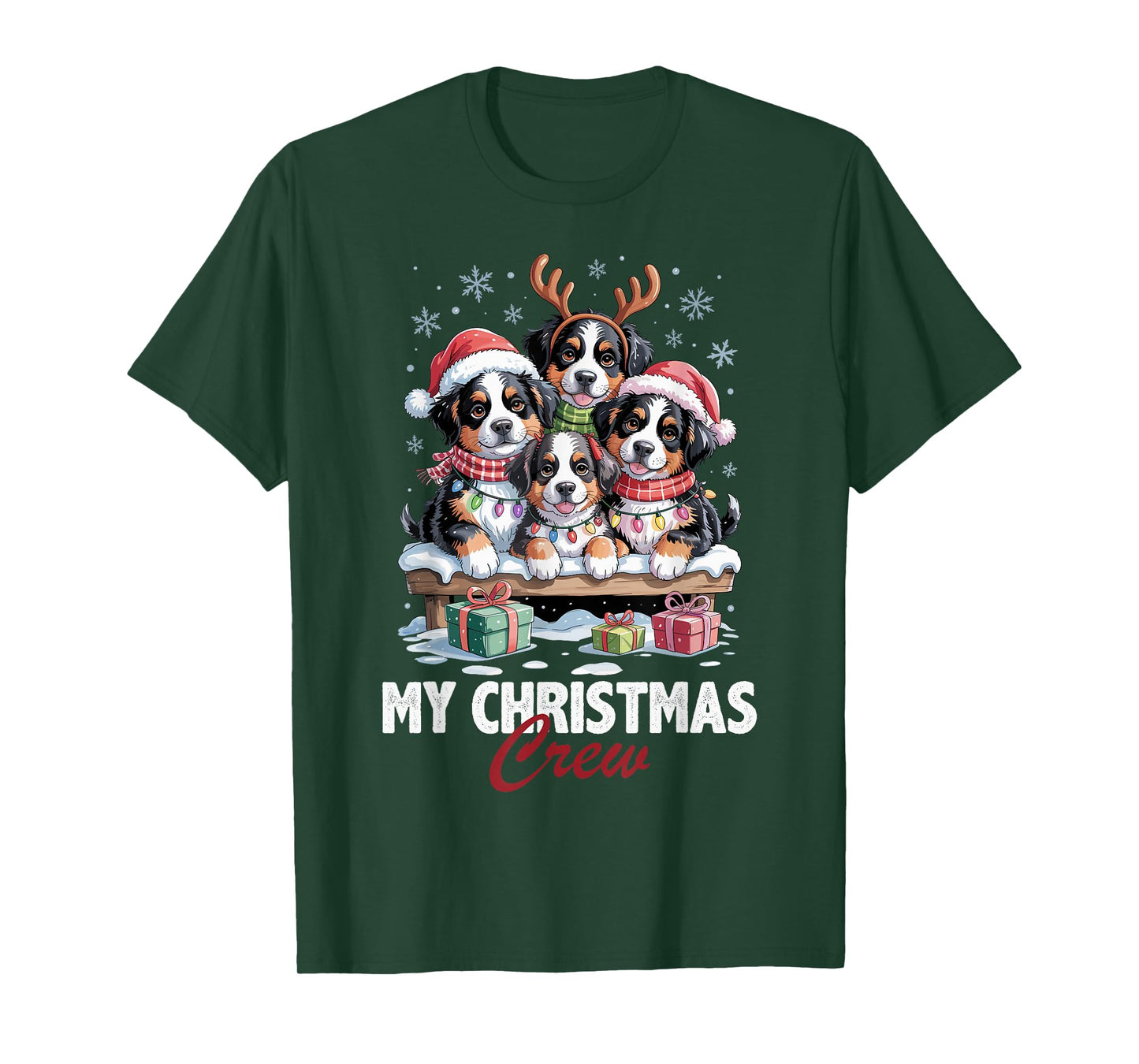 Bernese Mountain Christmas Crew Funny Dog Lovers Holiday T-Shirt