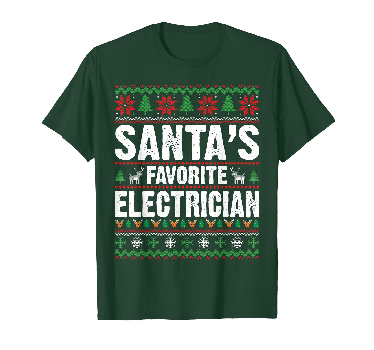 Electrician Christmas Santas Favorite T-Shirt