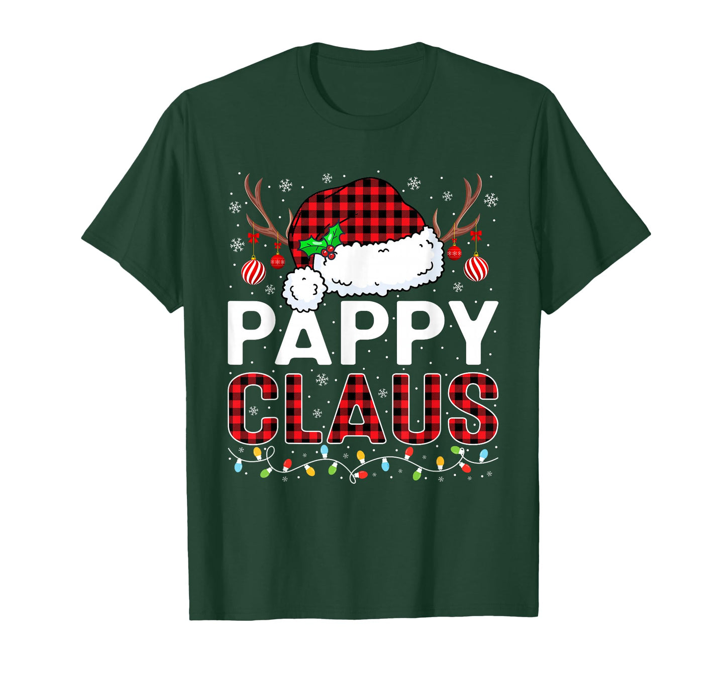 Christmas Lights Pappy Claus Family Matching Xmas Pajama T-Shirt