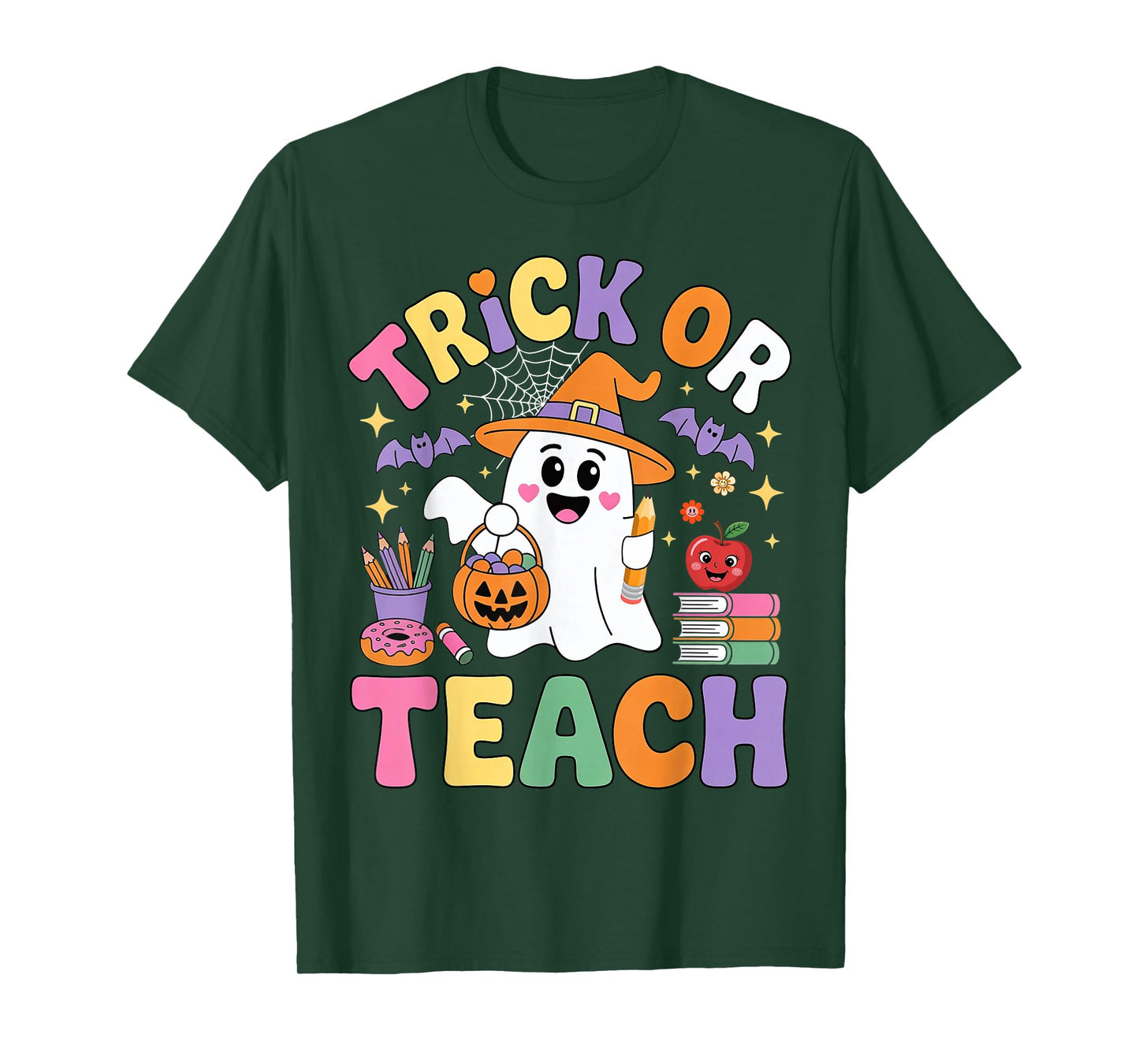 Trick or Teach Funny Ghost Teacher Halloween Costumes T-Shirt