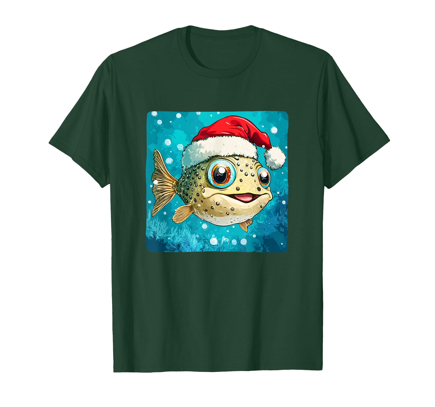 Puffer Fish Fun with a Jolly Santa Touch Costume T-Shirt