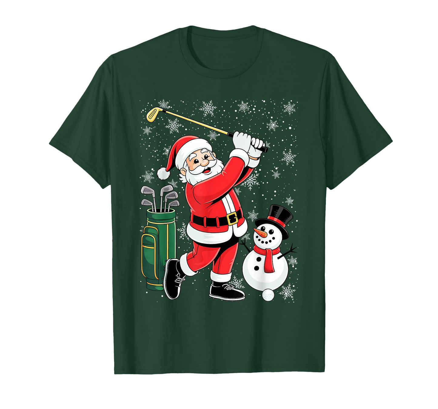 Golf Lover Christmas Men Club Golfing Santa Claus T-Shirt