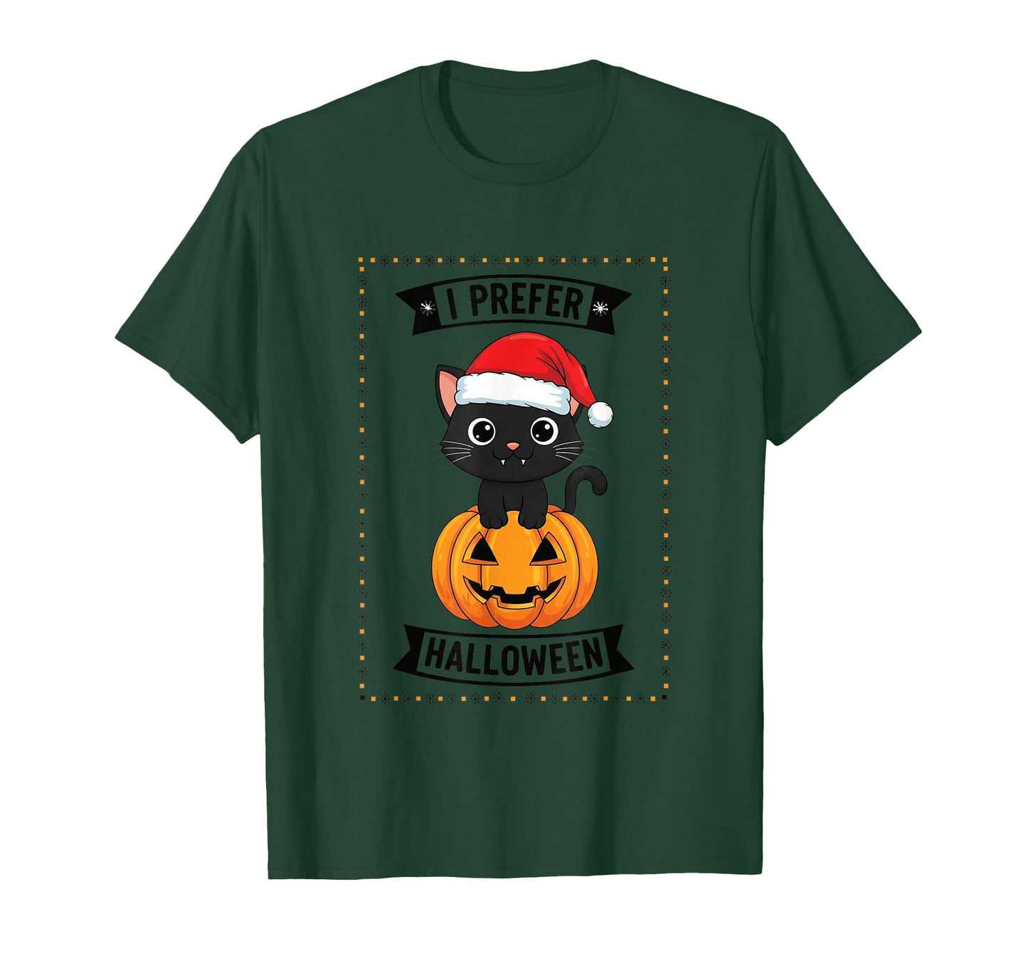 I Prefer Halloween Cute Cat Pumpkin T-Shirt