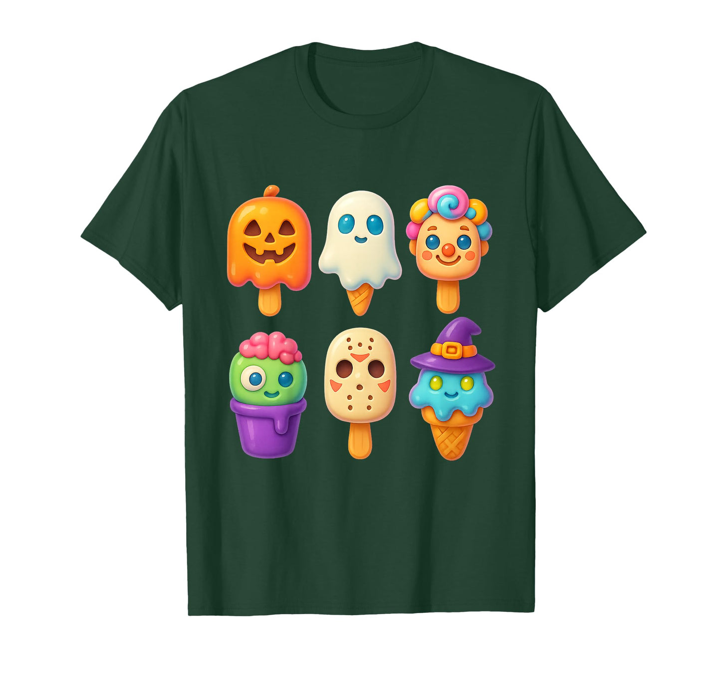 Funny Horror Ice Cream Pops Summerween Halloween 3D Candy T-Shirt