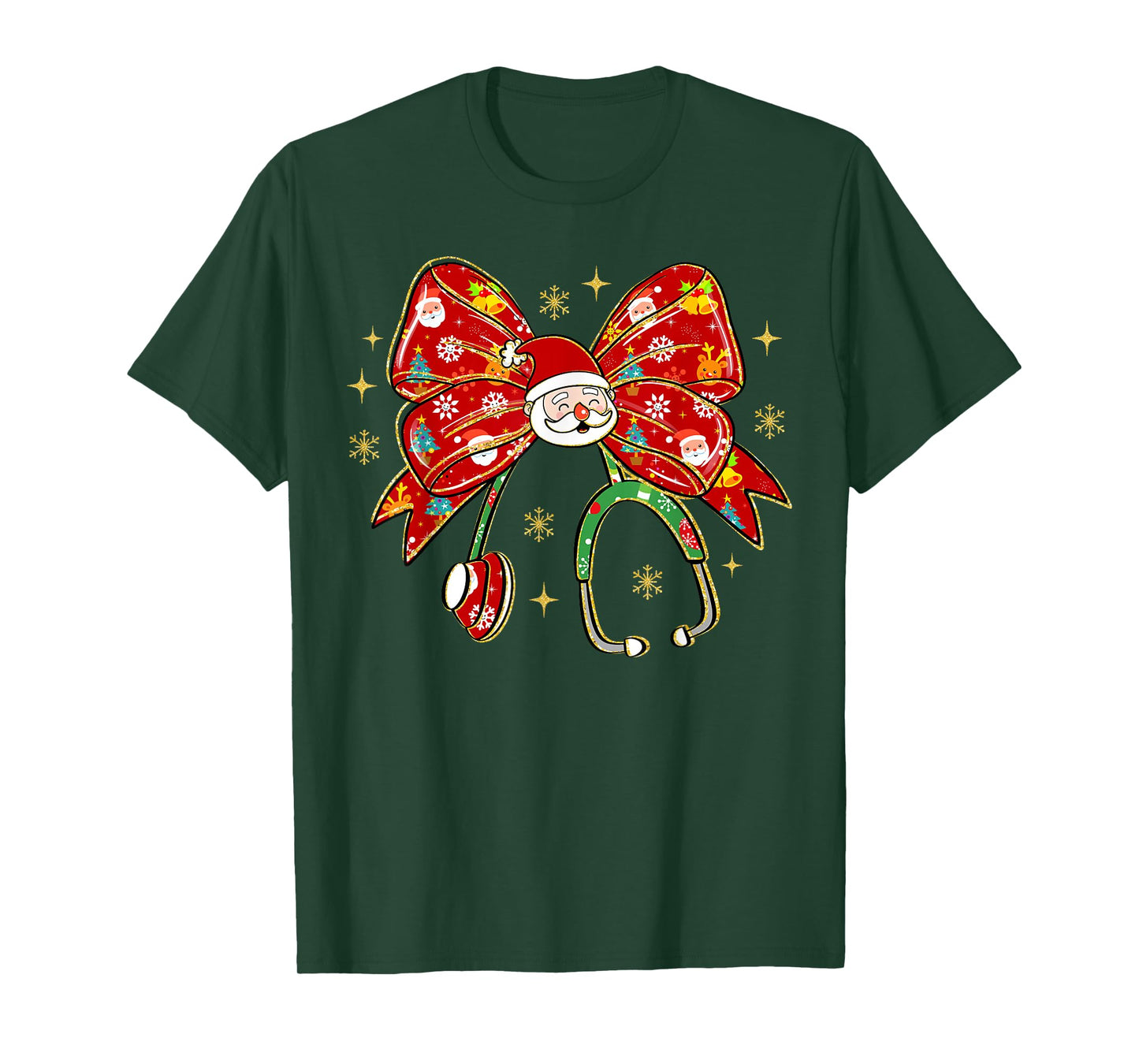 Nurse Christmas Santa Stethoscope Nursing NICU RN LPN T-Shirt