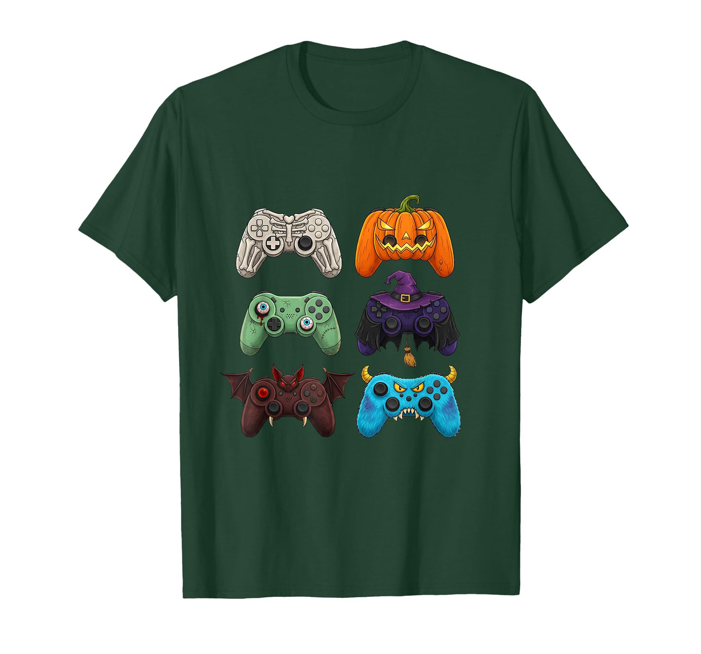 Halloween Skeleton Zombie Gaming Controllers Mummy Boys Kids T-Shirt